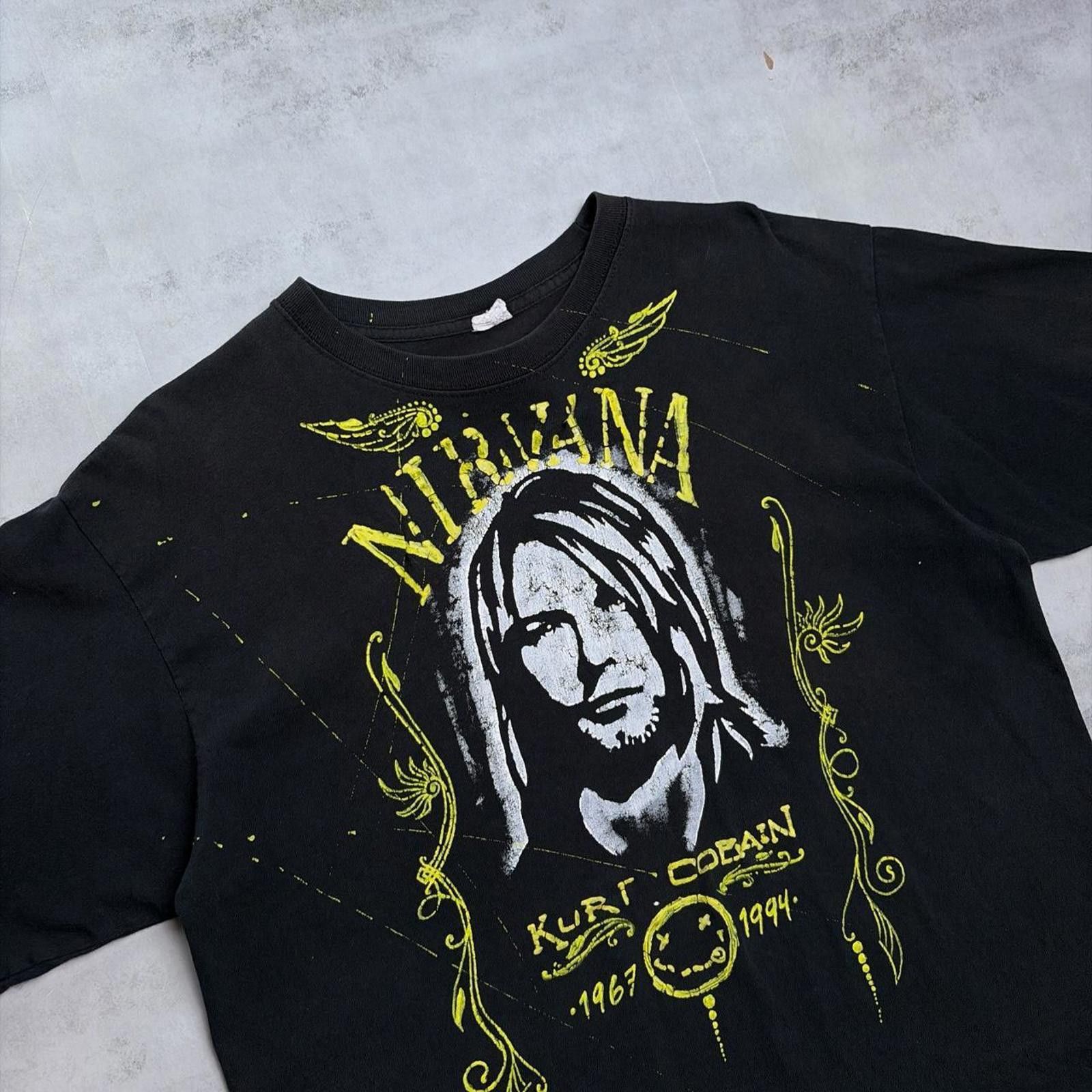 Other Y2K Nirvana Kurt Cobain Grunge Gothic Band Distressed TShirt Size US M / EU 48-50 / 2 - 5 Thumbnail