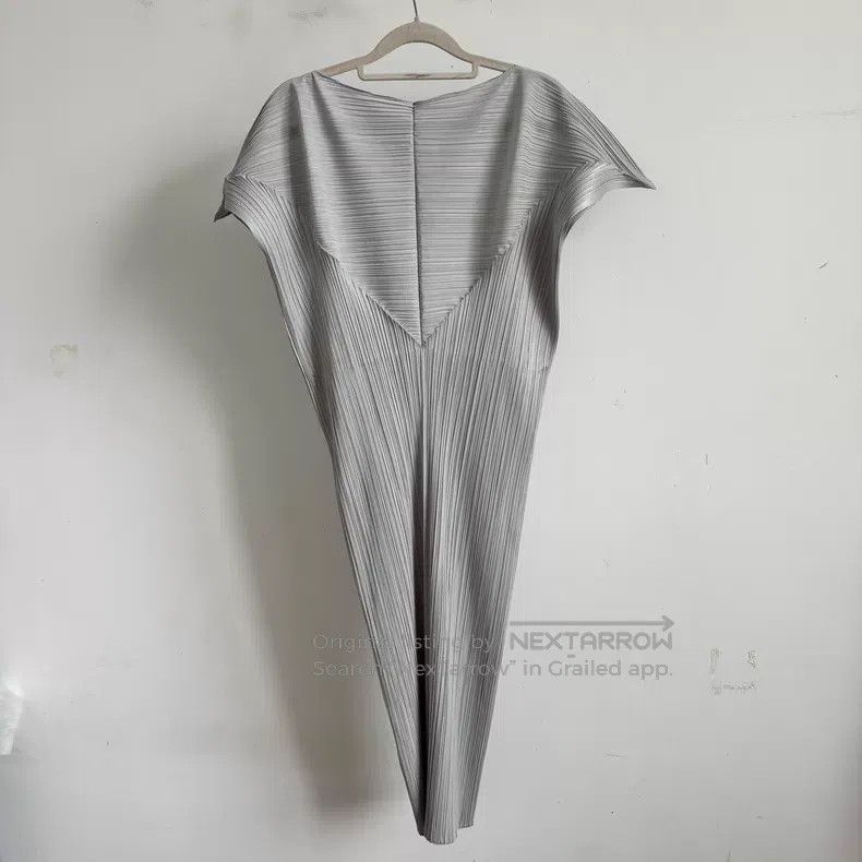 Issey Miyake Issey Miyake Grey Dress Size L / US 10 / IT 46 - 2 Thumbnail
