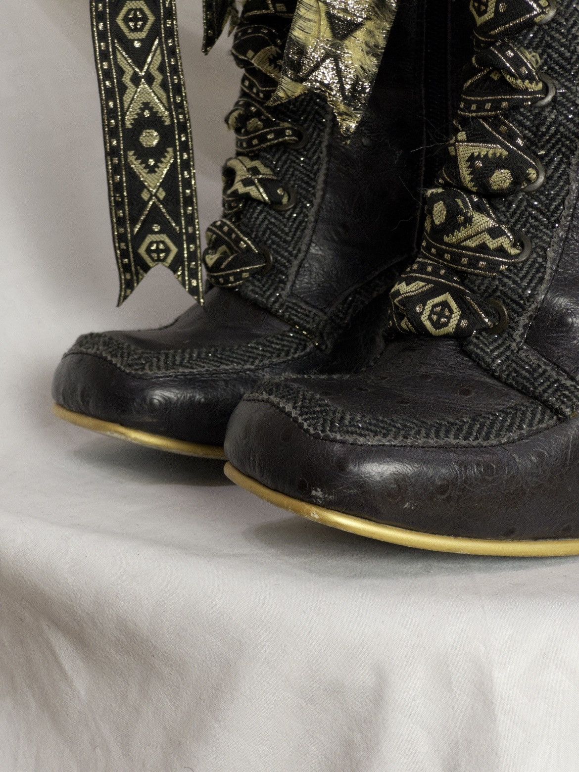 Vintage RARE Irregular Choice Victorian lace-up boots in dark purple Size US 7 / IT 37 - 16 Thumbnail