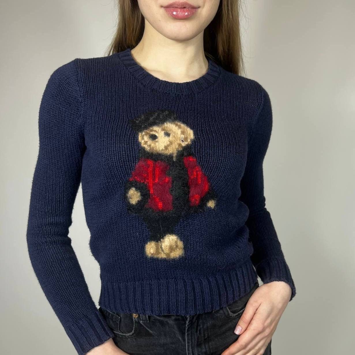 Polo Ralph Lauren Polo Ralph Lauren Bear Rare 3D Big Logo Knit Sweater Size XS / US 0-2 / IT 36-38 - 2 Thumbnail