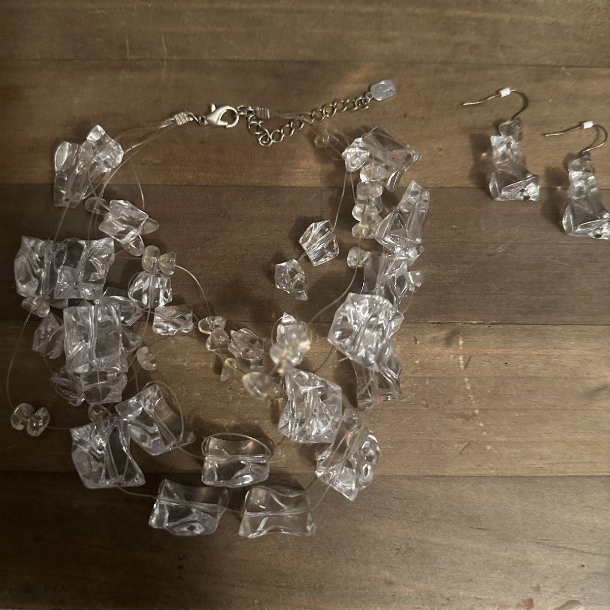 Other Floating lucite ice cube choker necklace and earrings set Size ONE SIZE - 3 Thumbnail