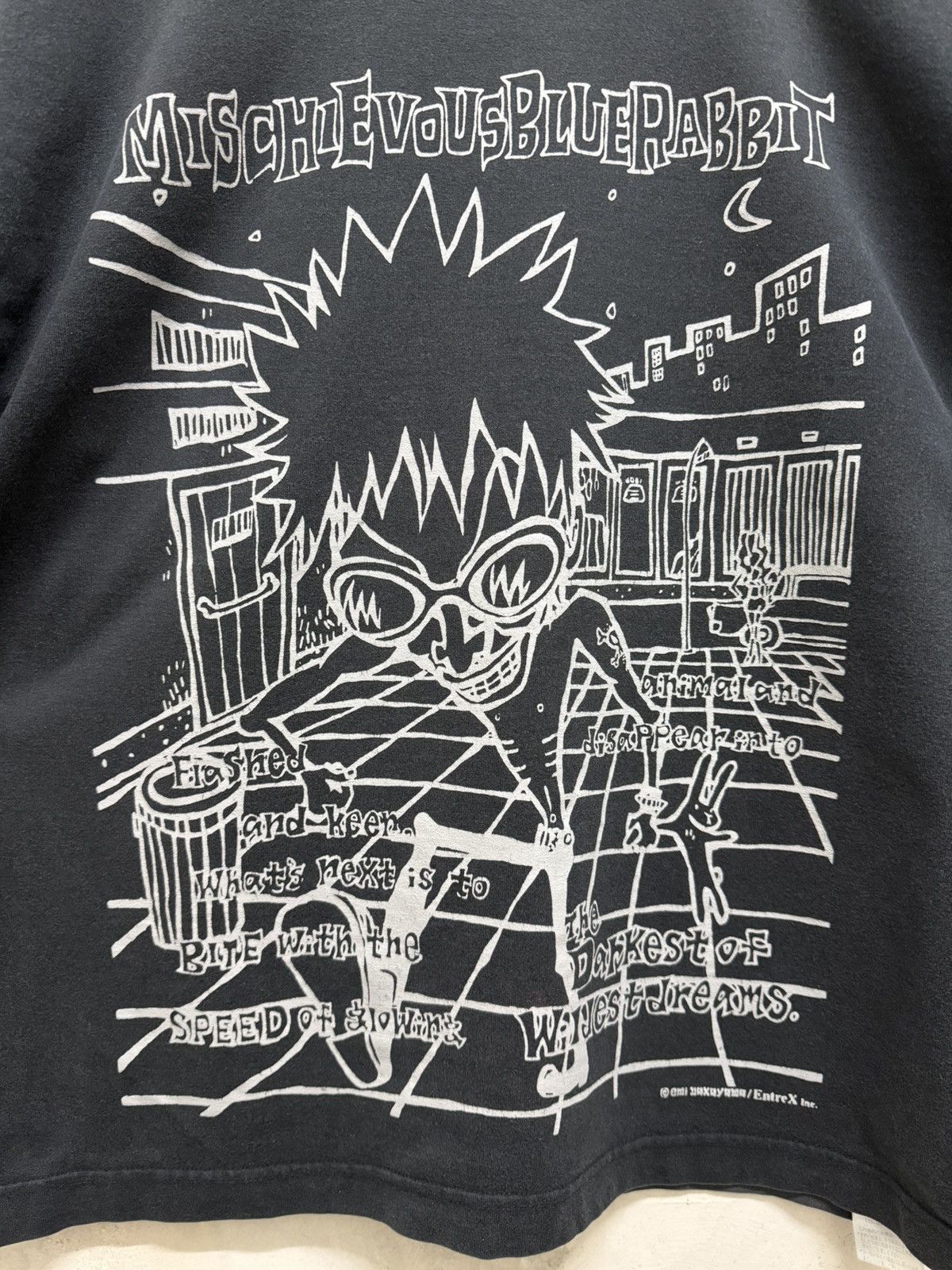 Japanese Brand Vintage Punk Mischievous Blue Rabbit Grunge Tshirt Size US L / EU 52-54 / 3 - 6 Thumbnail
