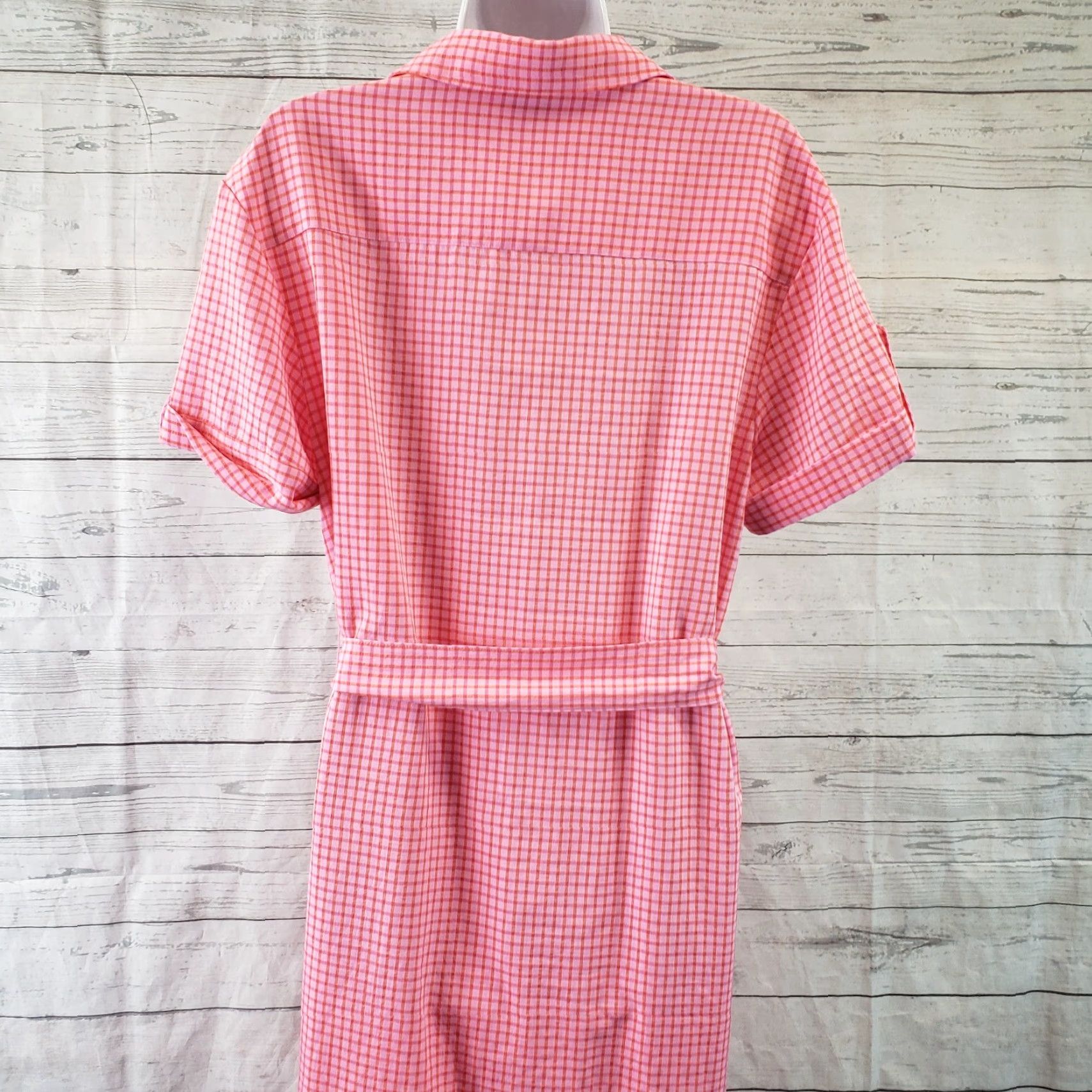Vintage Draper James Womens Dress Shirt Dress Sz Small Pink Orange Short Sleeve Button Front Collared Vintage No Size 28" / US 6 / IT 42 - 5 Thumbnail