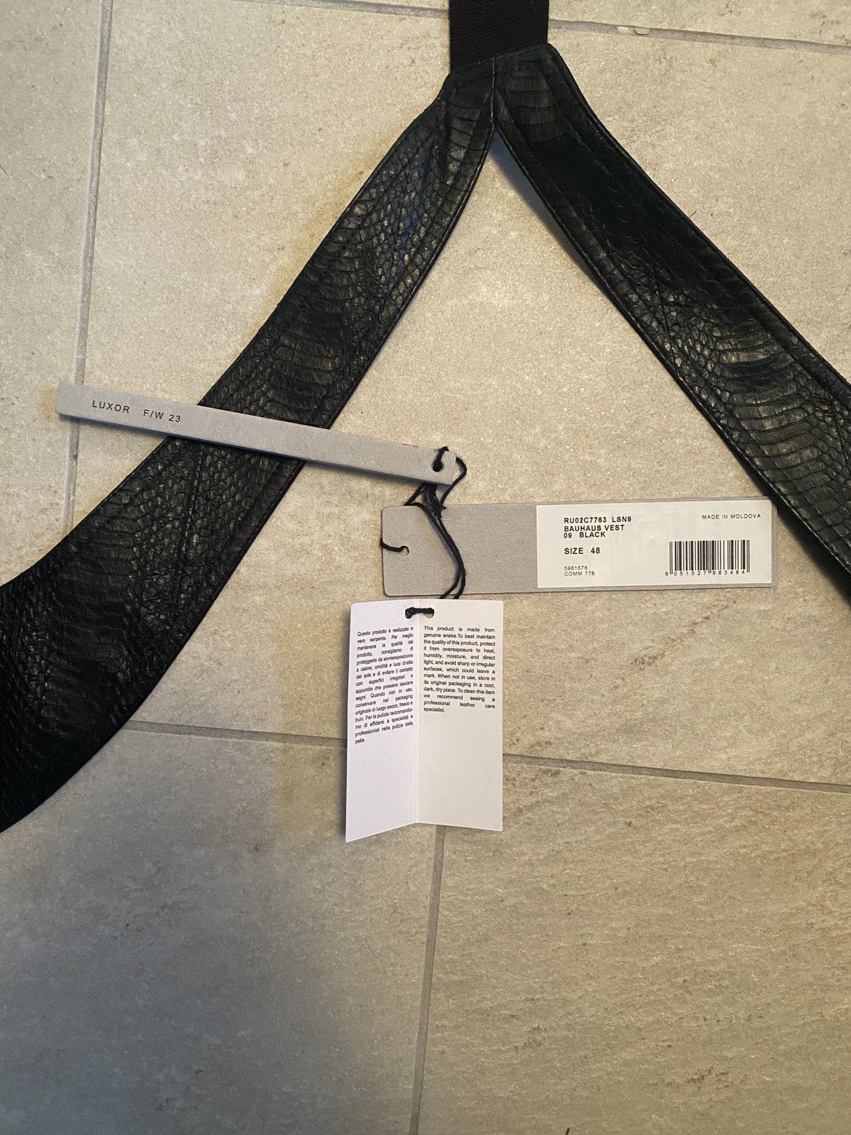 Rick Owens Rick Owens Bauhaus Vest In Python Snakeskin Size US M / EU 48-50 / 2 - 8 Thumbnail
