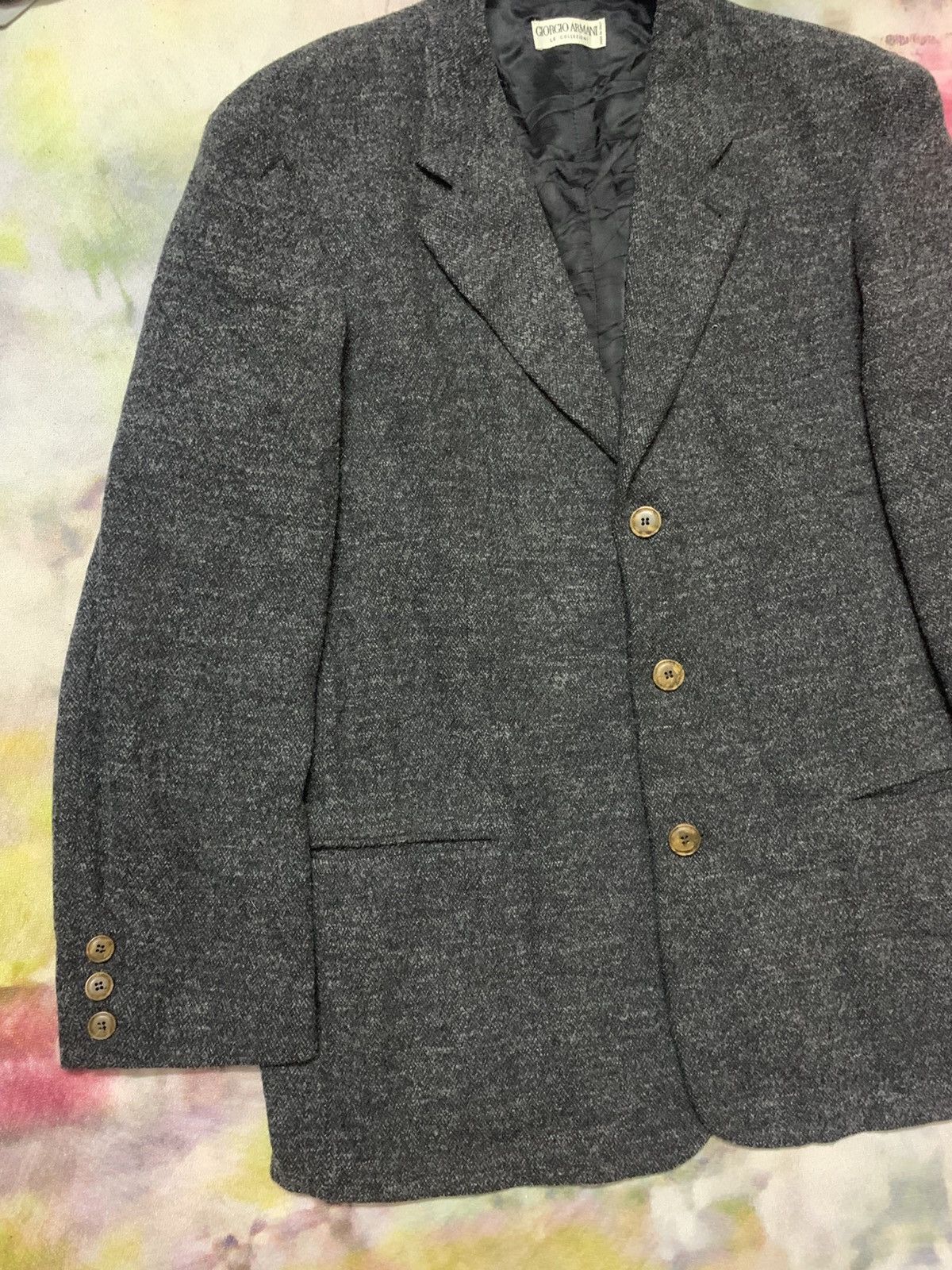 Armani × Giorgio Armani Vintage GIORGIO ARMANI Tweed Wool Coat 23 x 32 Size US L / EU 52-54 / 3 - 3 Thumbnail