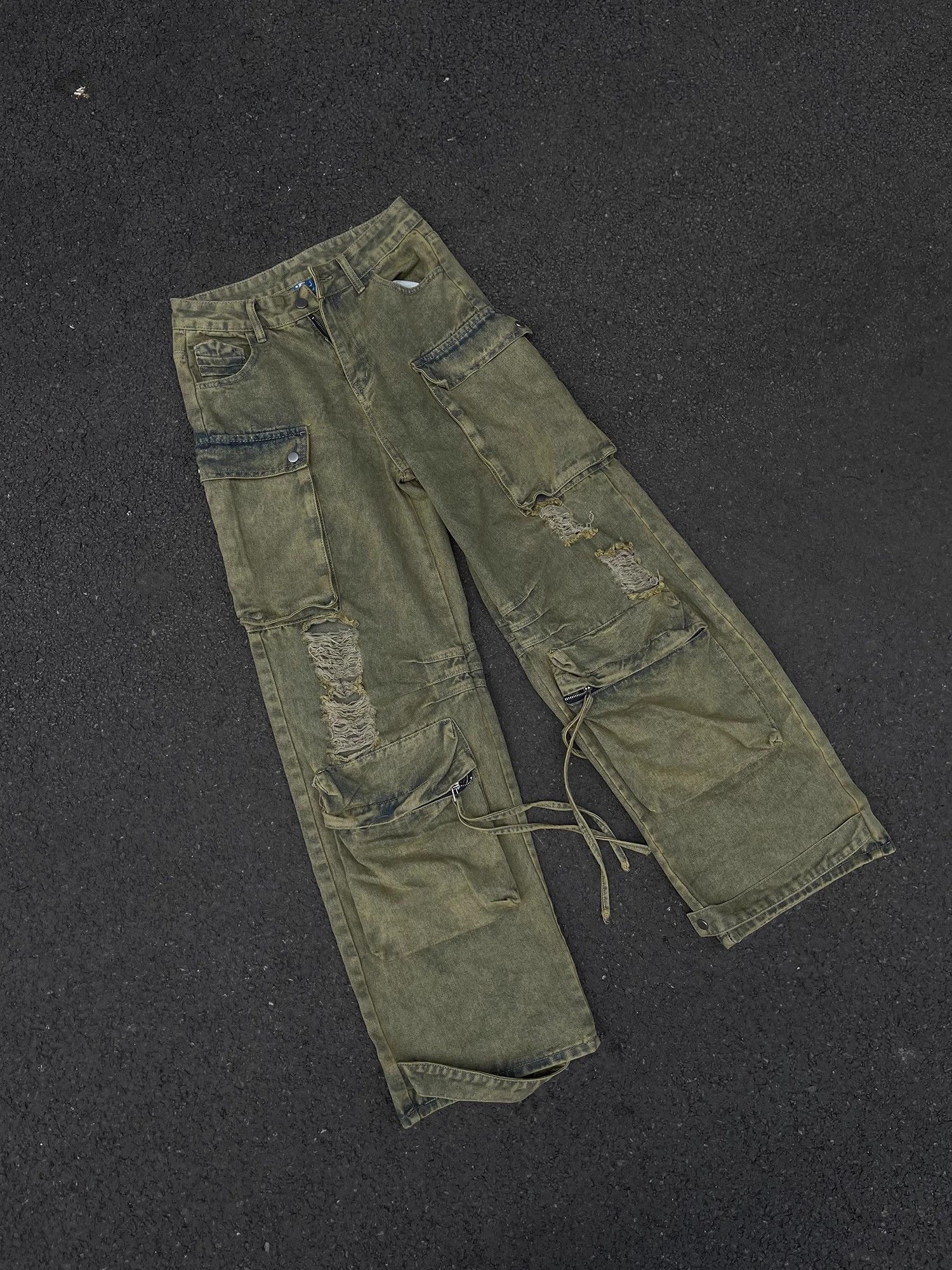 Japanese Brand Hip hop ripped wide leg jeans Size US 32 / EU 48 - 10 Thumbnail