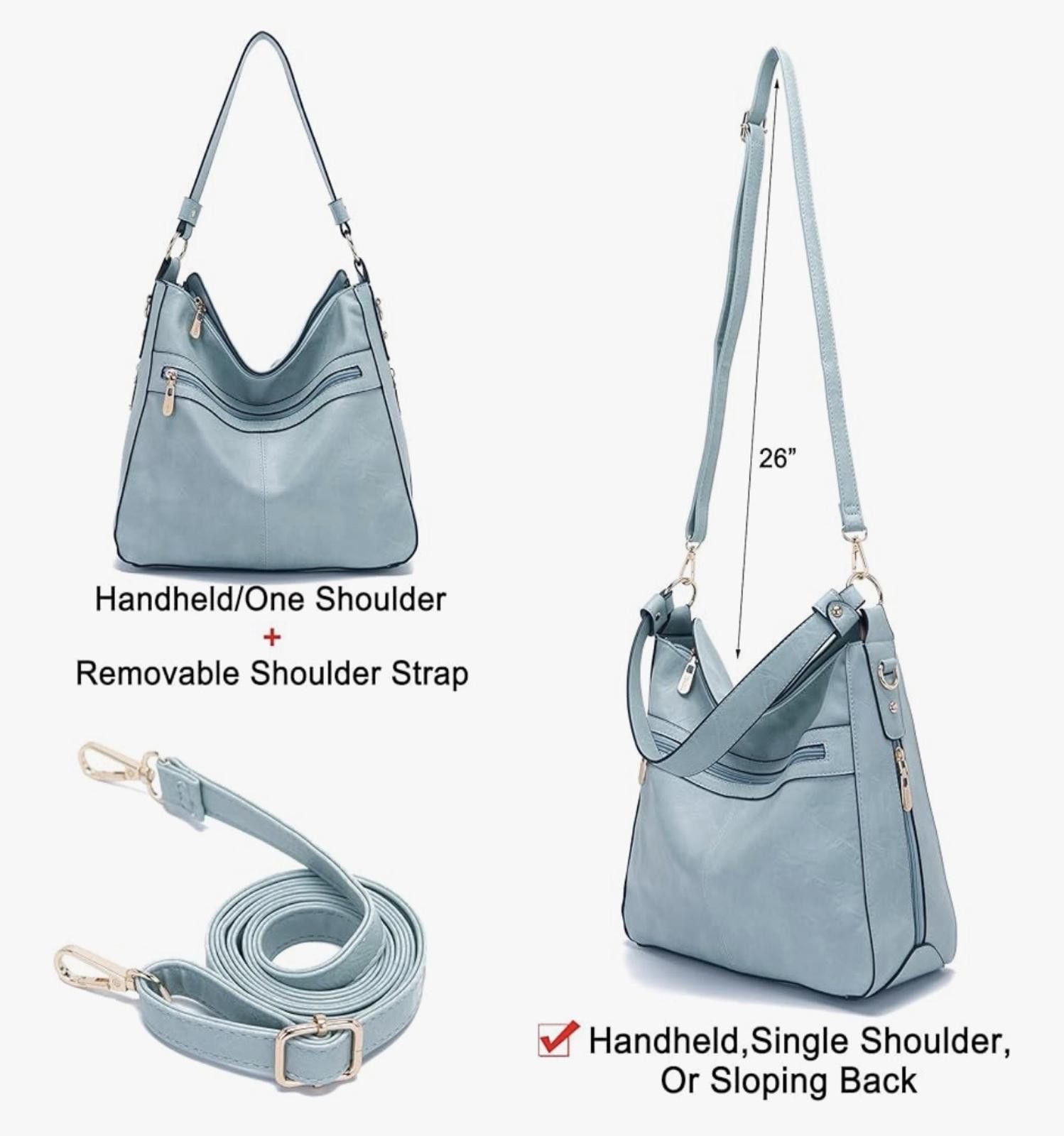 Genetic Manipulation Shinichiro Kuriya YZAOLL Light Blue Faux Leather Multi-Piece Handbag Set Size ONE SIZE - 8 Thumbnail