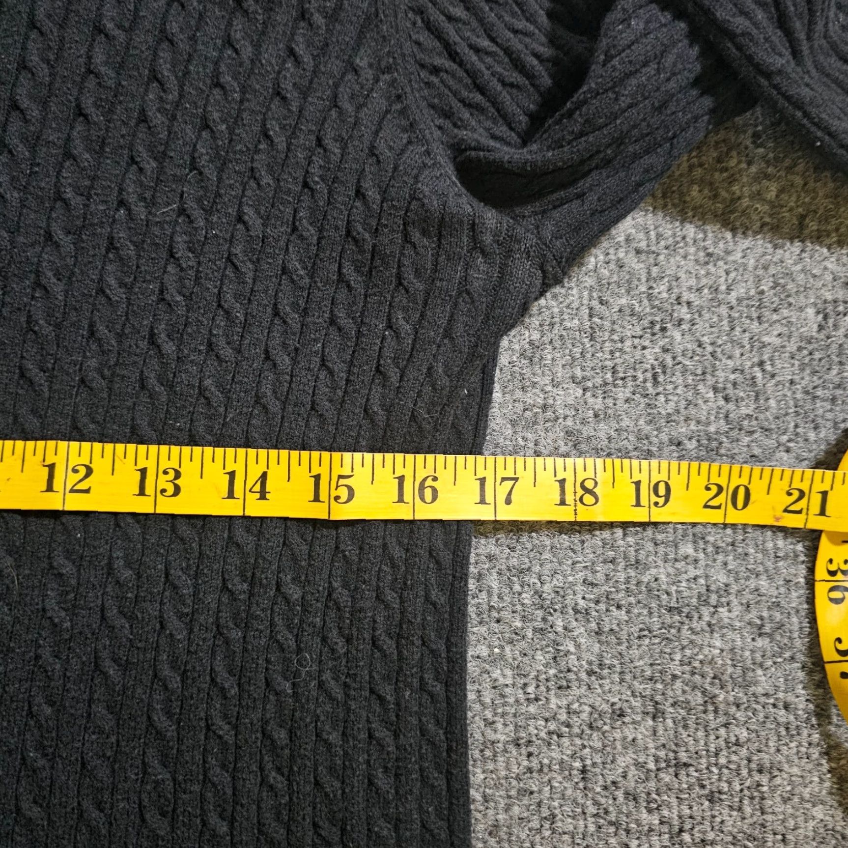Vintage LL Bean Sweater Top Womens Petite Medium Black Cable Knit Long Sleeve Casual Pullover Ladies Mens? Size M / US 6-8 / IT 42-44 - 5 Thumbnail