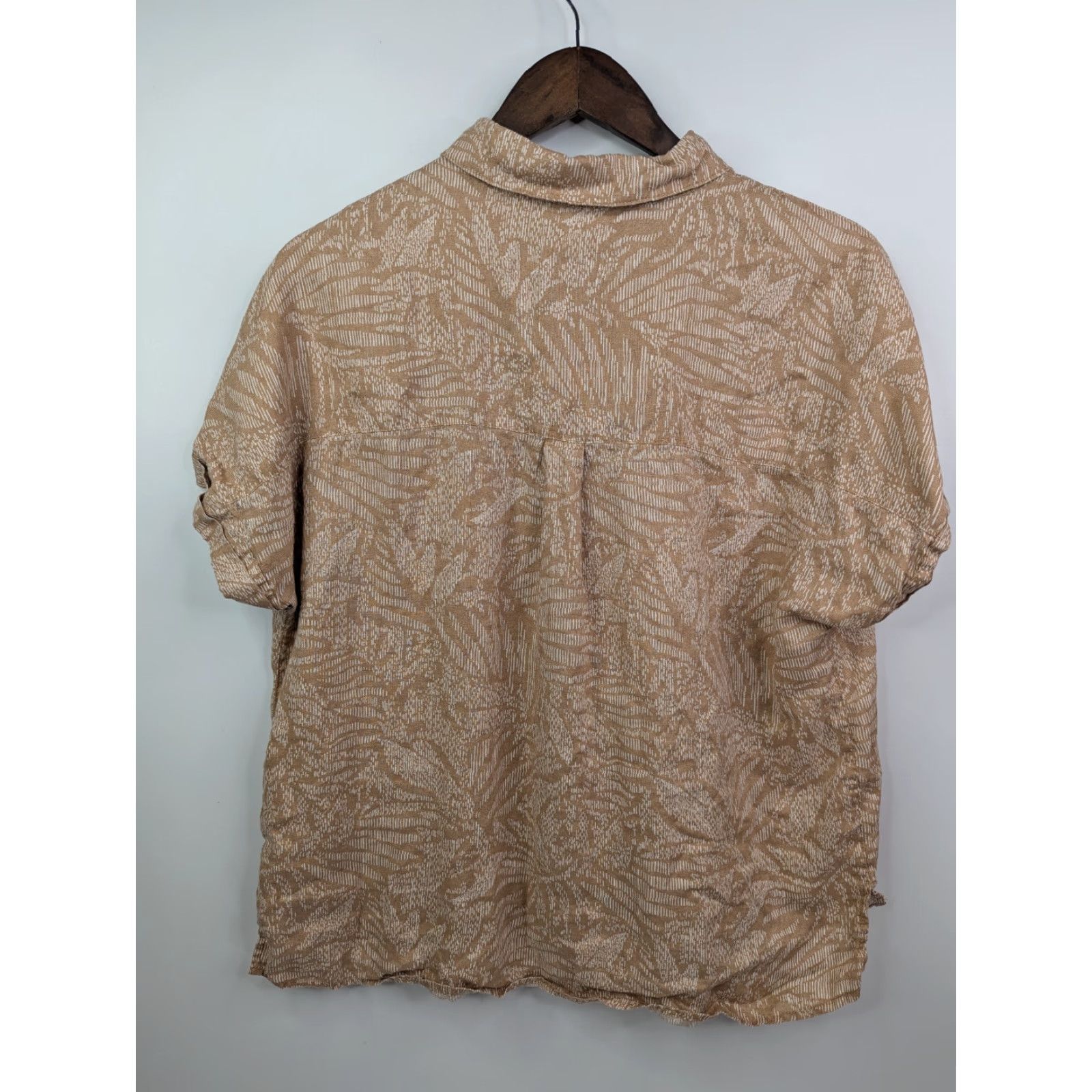 Vintage VINTAGE Sigrid Olsen Women's Large Linen Button-Up Cap Sleeve Hawaiian Shirt Size L / US 10 / IT 46 - 3 Thumbnail