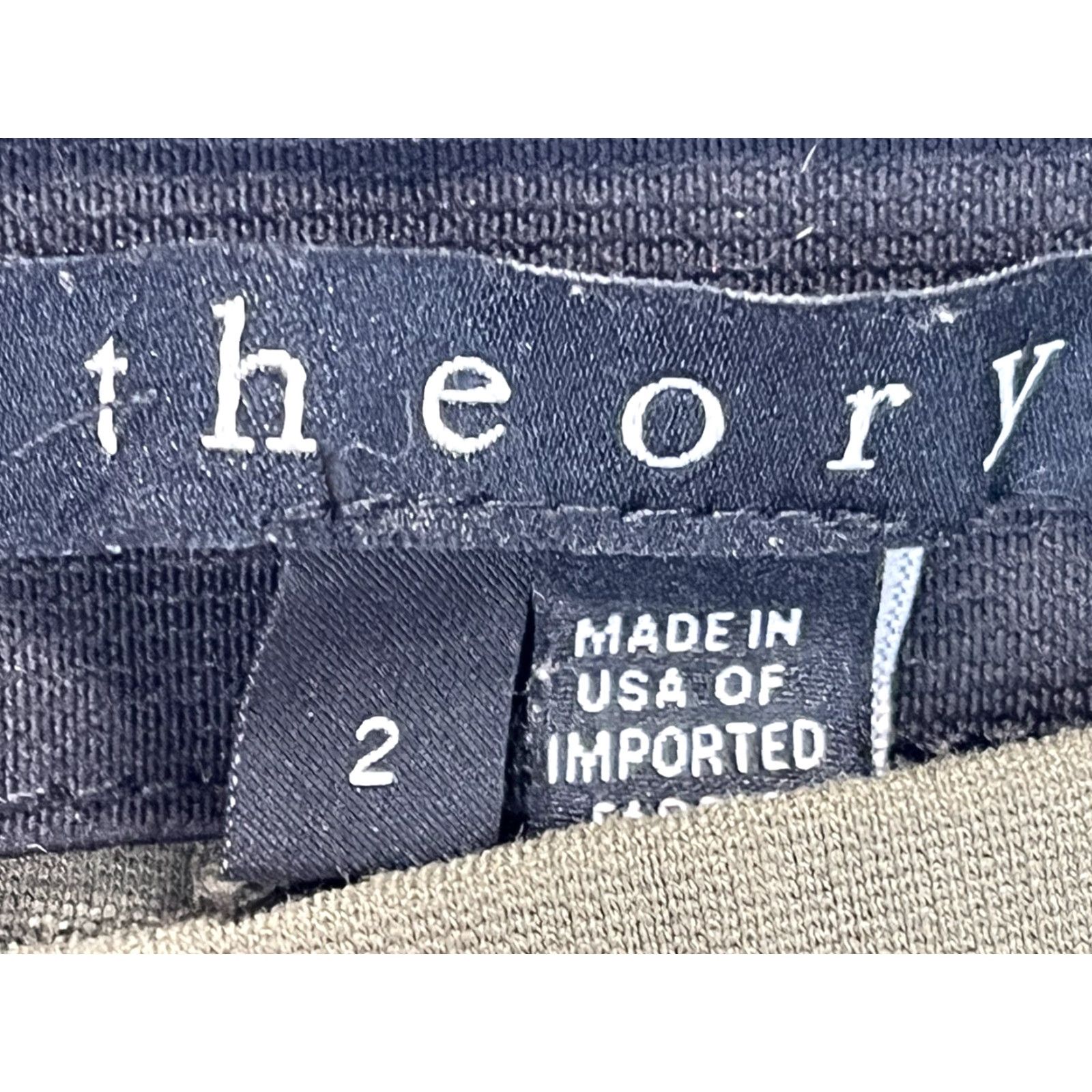 Theory THEORY Slim Stretch Pull-On Pants - Women - Size 2 - Olive Green - Pockets - Made in USA - Cropped Straight Leg Size 26" / US 2 / IT 38 - 3 Thumbnail