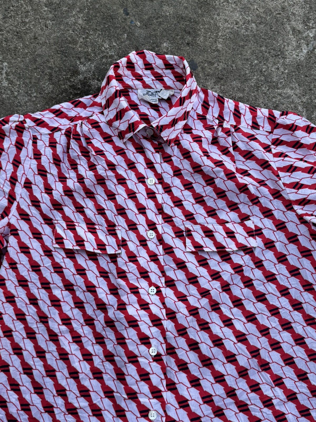 Hermes Hermes Paris Patterned Button Down Size M / US 6-8 / IT 42-44 - 3 Thumbnail