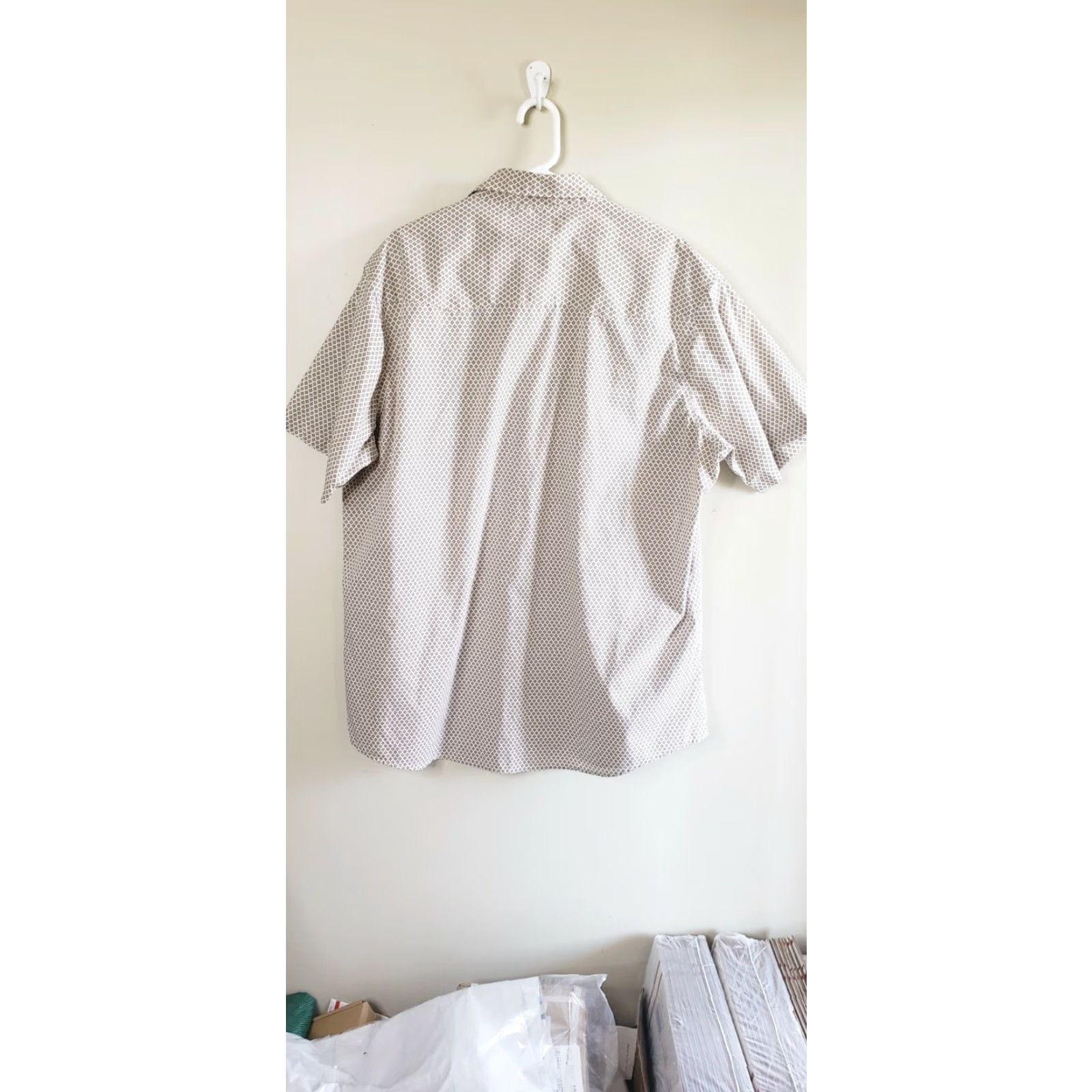 Wrangler Wrangler Wrancher Short Sleeve Pearl Snap Brown Cream Green Check Western Shirt 2XT Tall Mens Size US XXL / EU 58 / 5 - 4 Thumbnail