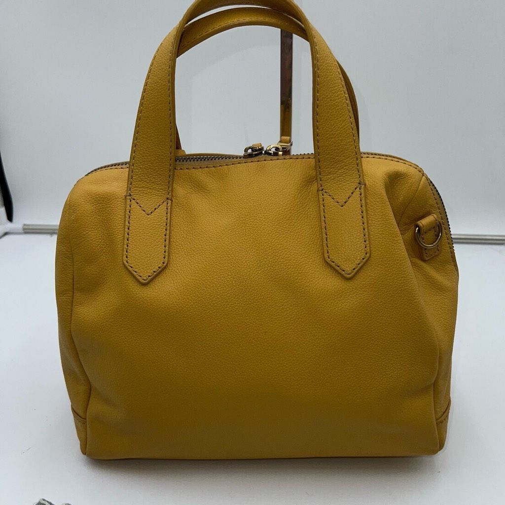 Fossil Fossil Yellow Leather Satchel with Unbranded Guitar Strap Size ONE SIZE - 6 Thumbnail