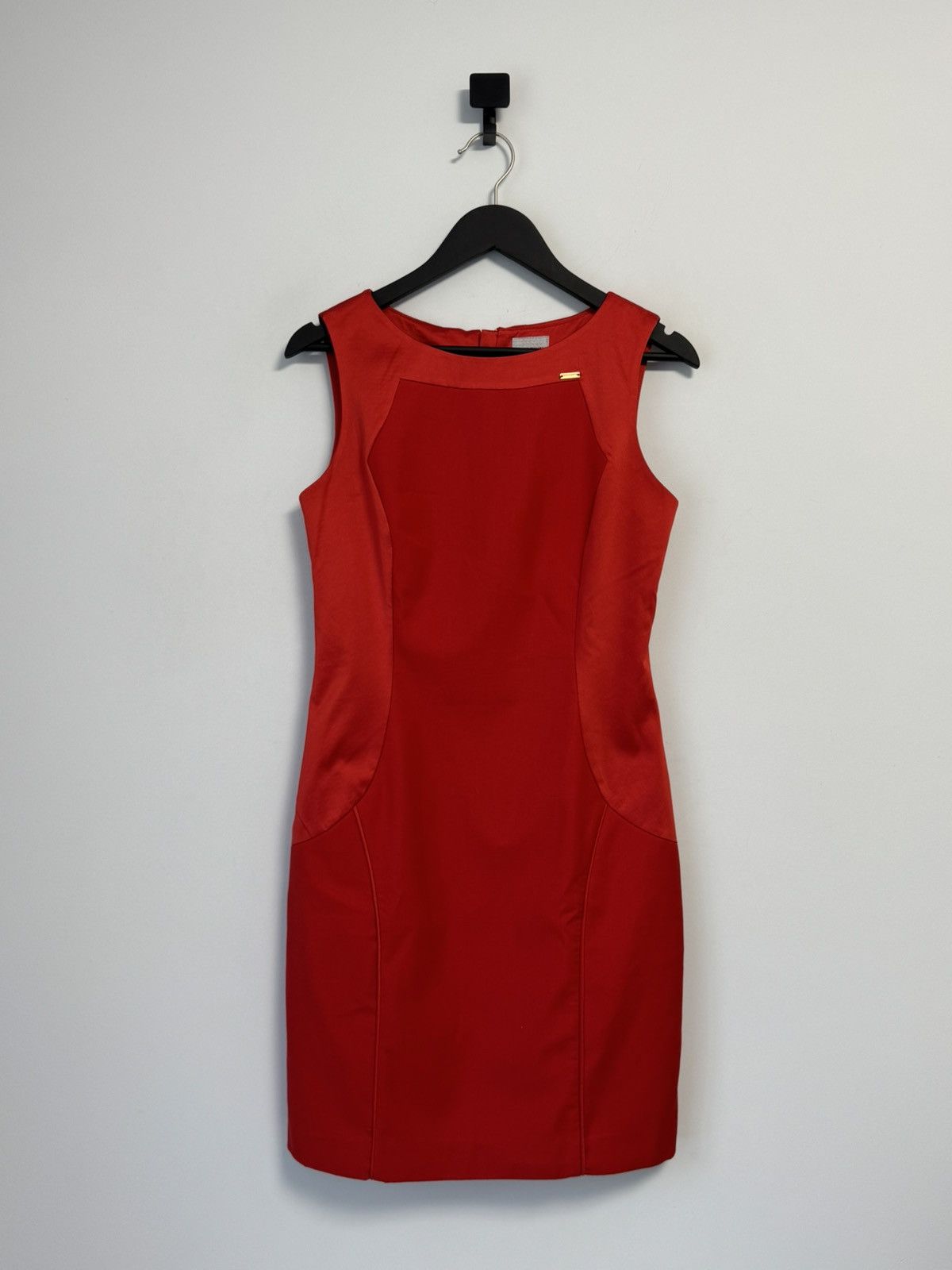 Miss Sixty Miss Sixty Cocktail Party Dress Satin Panels Gold Logo Zip Size L / US 10 / IT 46 - 1 Thumbnail