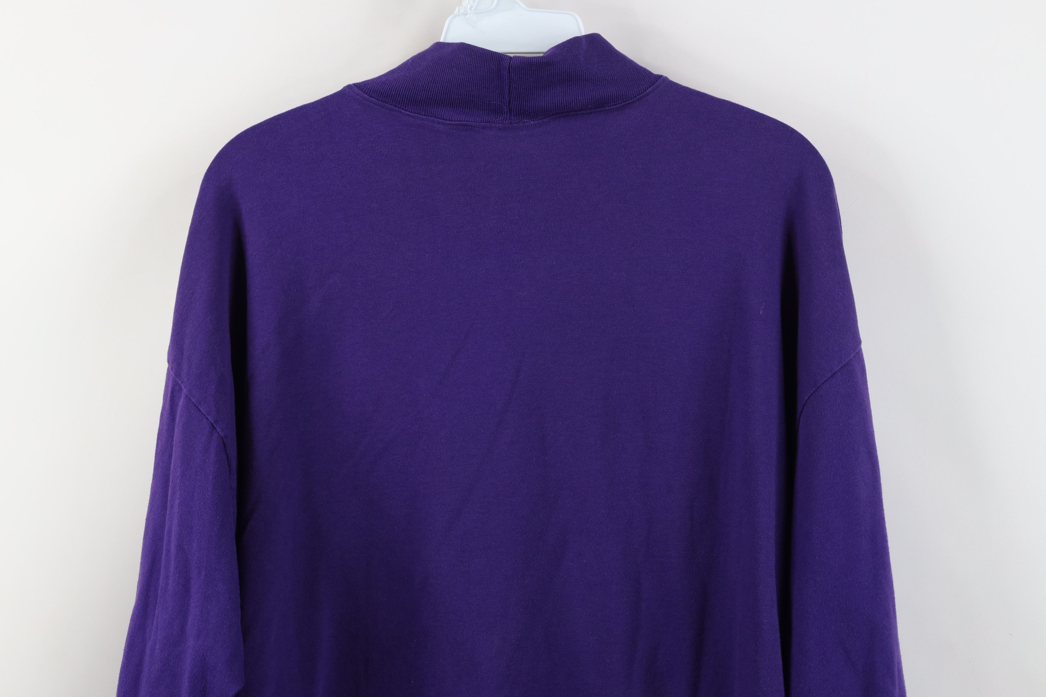 Vintage Vintage 90s Streetwear Baseball Mock Neck T-Shirt Purple USA Size US XXL / EU 58 / 5 - 12 Thumbnail