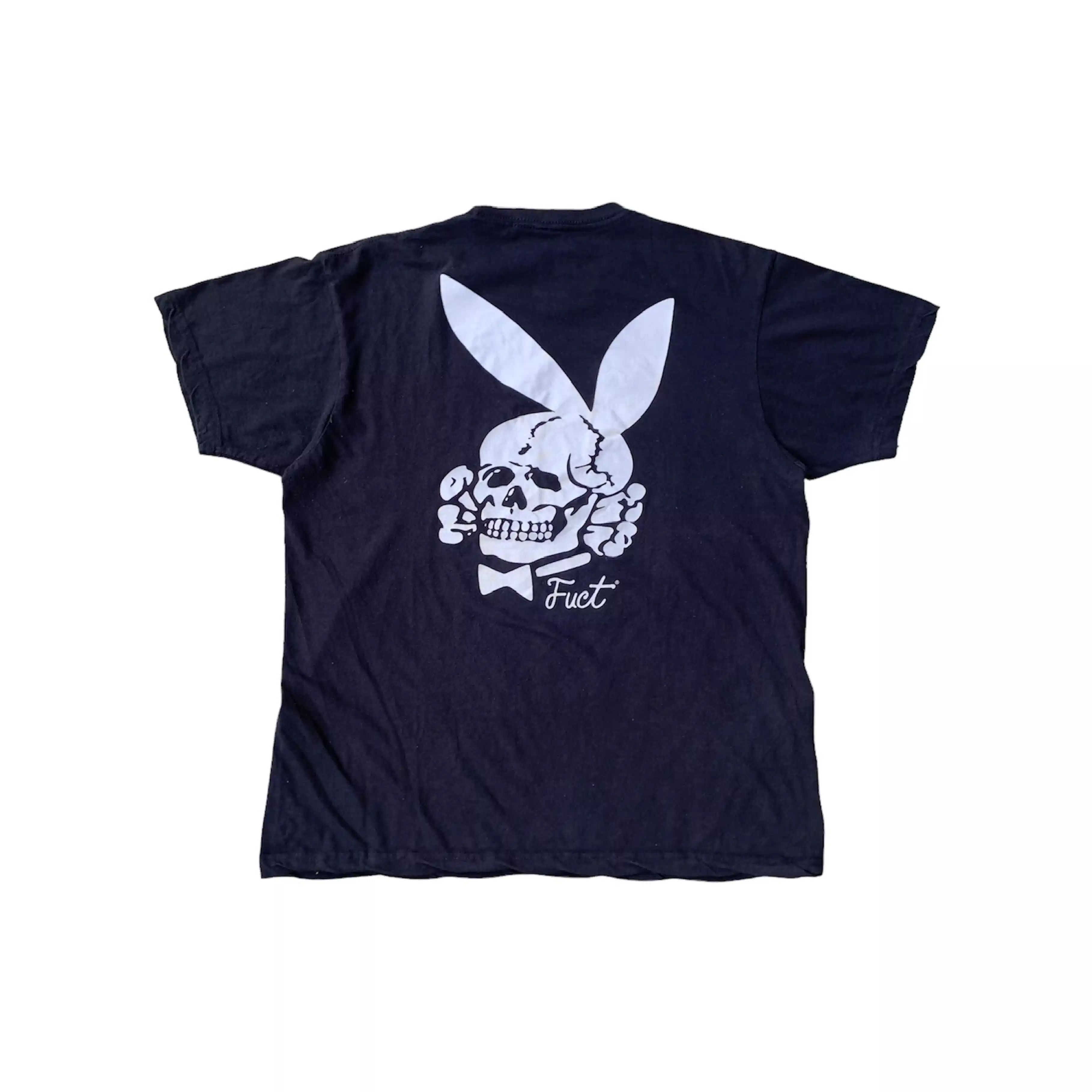 image of Vintage Fuct Death Bunny Big Logo Skateboards Tshirt in Faded Black, Men's (Size Large)
