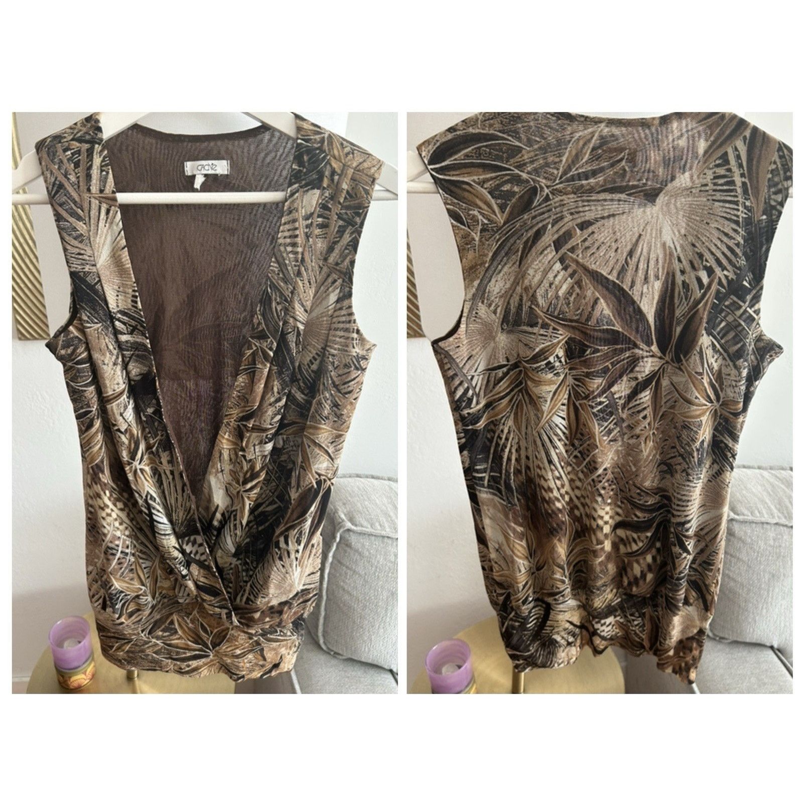 Other Cache Y2K Forrest Plunge Sirencore Stretch Top L Mermeid Size L / US 10 / IT 46 - 1 Thumbnail