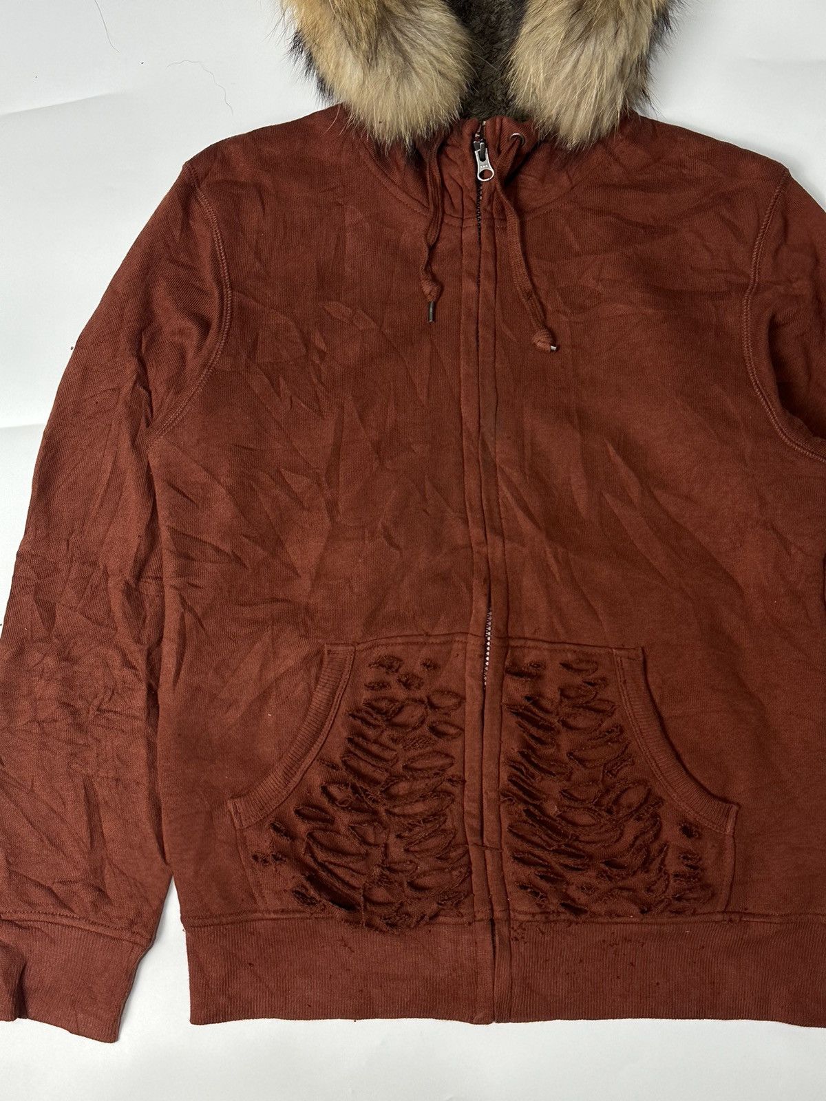 If Six Was Nine × Japanese Brand × Le Grande Bleu (L.G.B.) Fur Distressed Hoodie sherpa trashed uniqlo Size US M / EU 48-50 / 2 - 3 Thumbnail