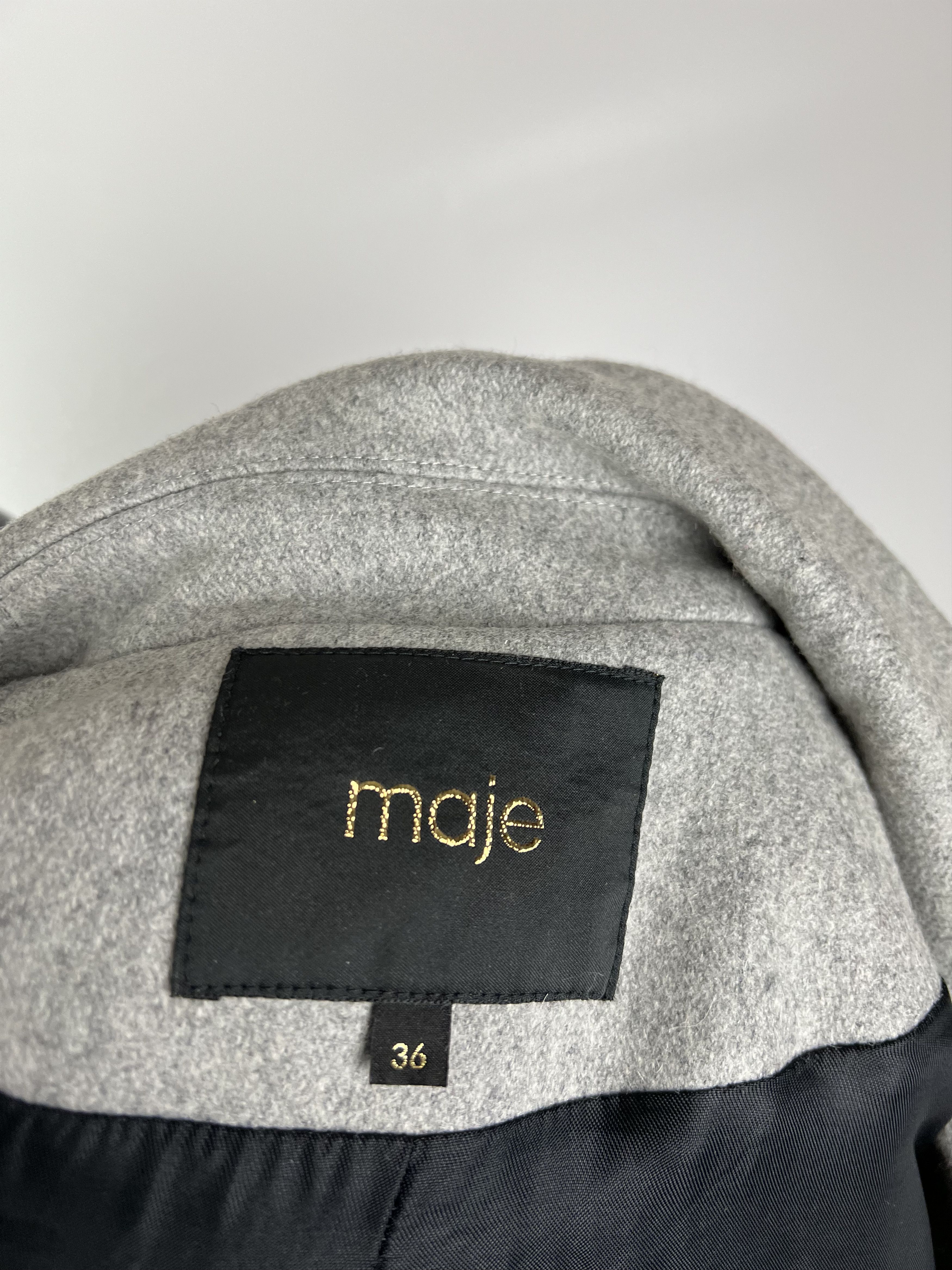 Maje Maje Gray Wool Coat Size 36 Size S / US 4 / IT 40 - 5 Thumbnail