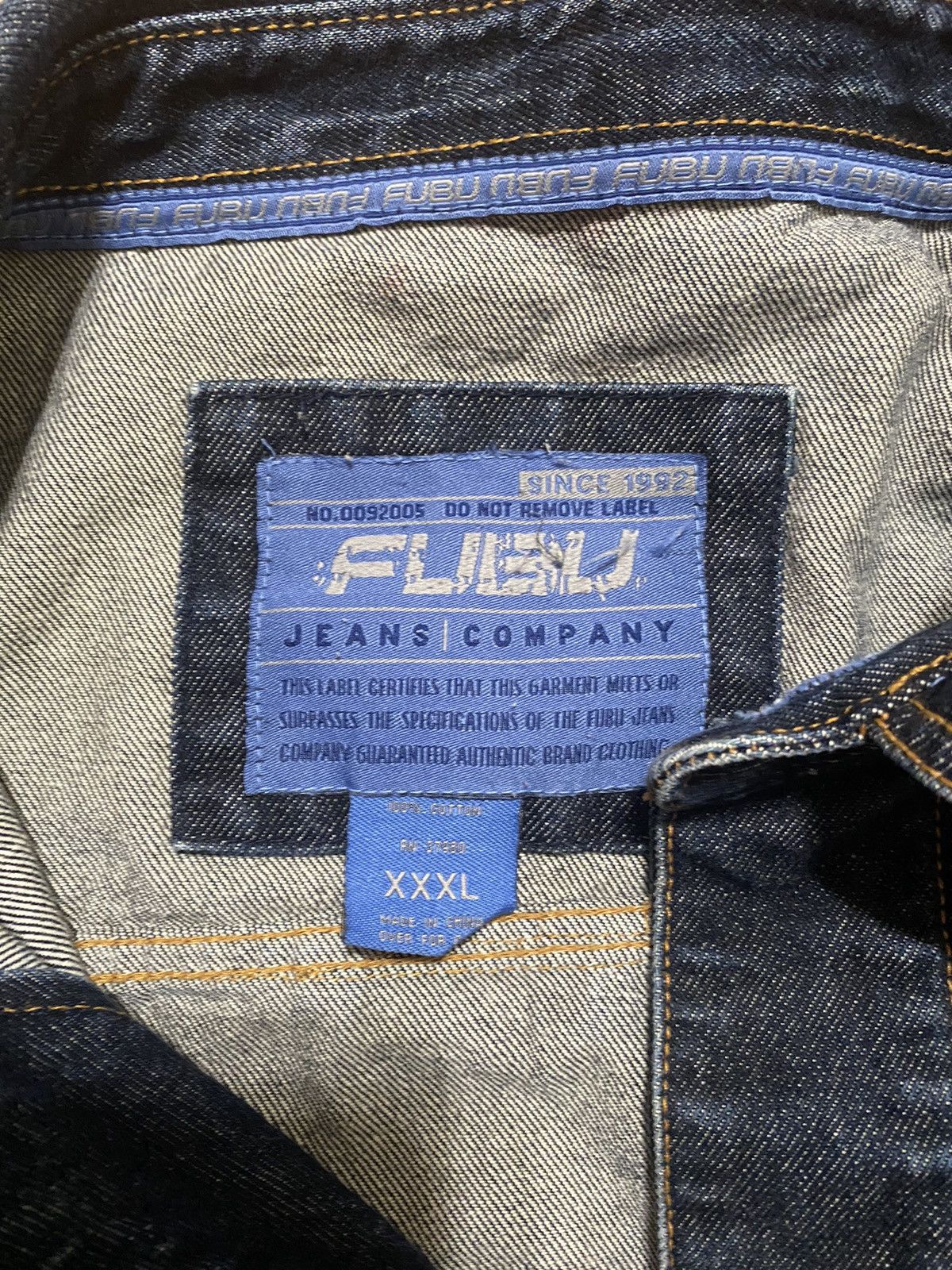 Fubu × Vintage Vintage Y2K FUBU Denim Jacket Baggy 3XL Size US XXL / EU 58 / 5 - 5 Thumbnail