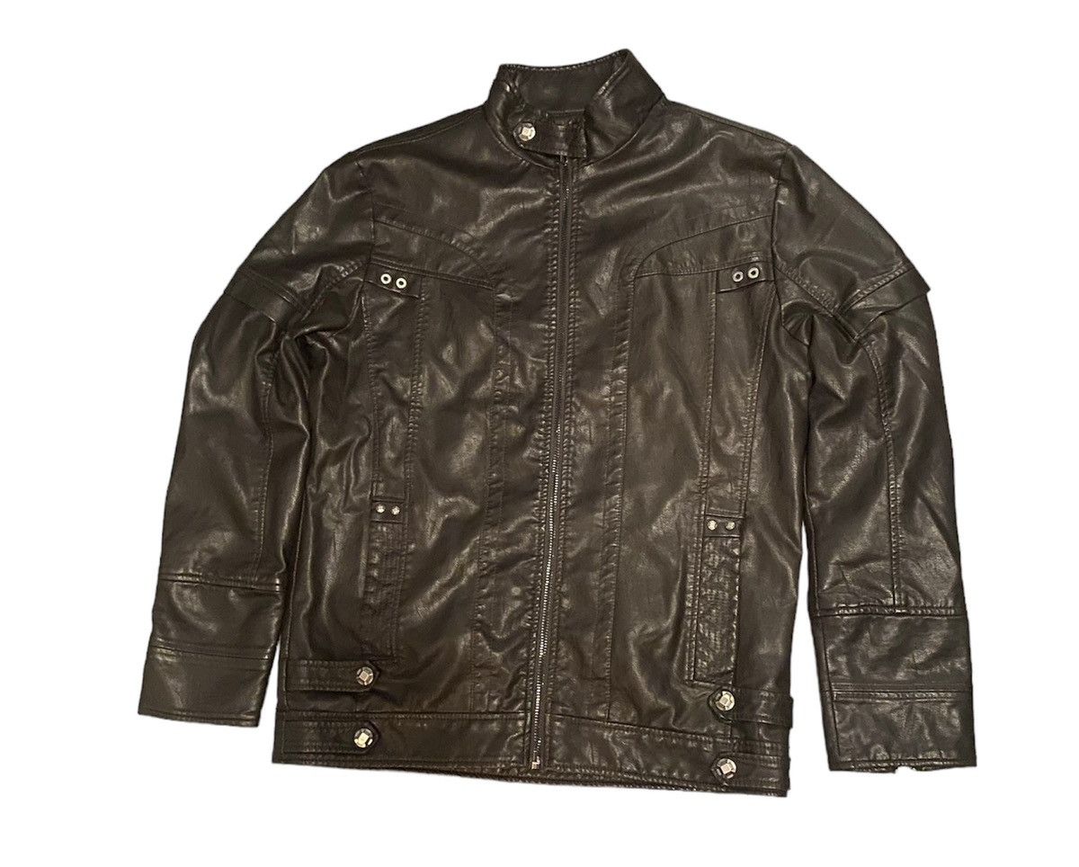 image of Rockford Brown Motorcycle Leather Jacket, Men's (Size 2XL)