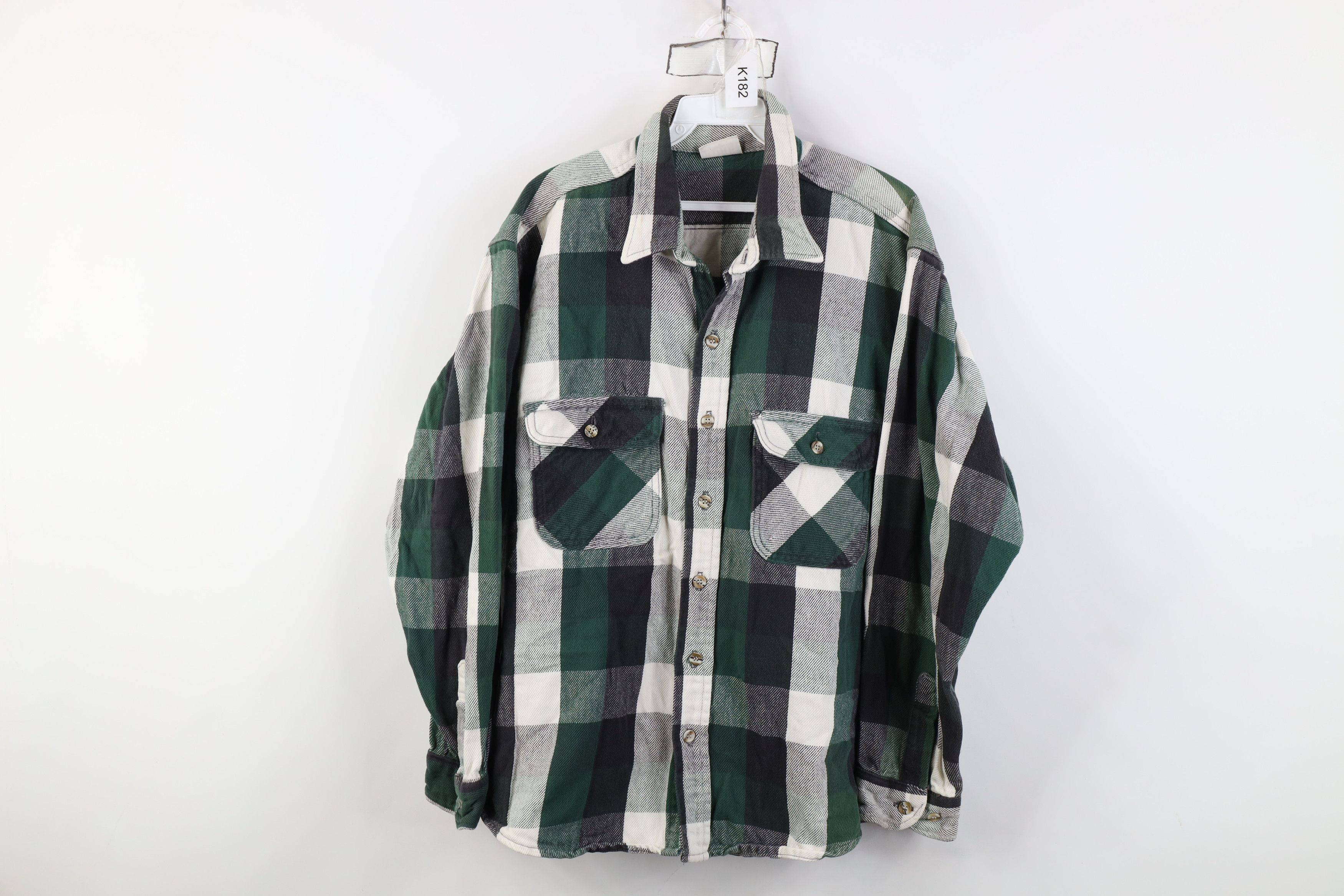Vintage Vintage 90s Streetwear Flannel Button Shirt Plaid Size US XL / EU 56 / 4 - 1 Thumbnail