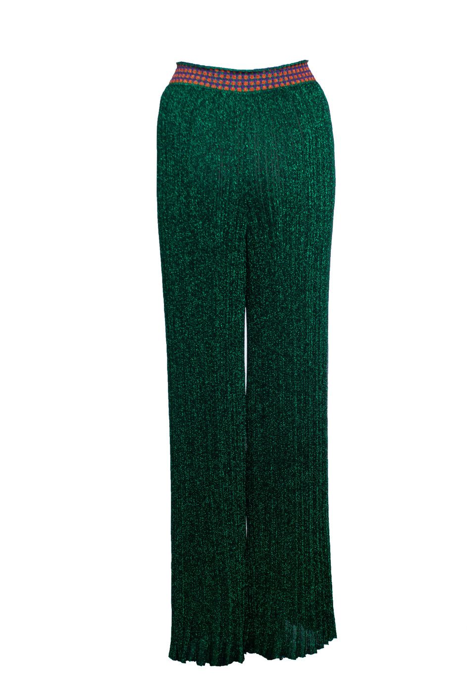 Missoni Missoni, Green lurex flared pantalon Size 30" / US 8 / IT 44 - 4 Thumbnail