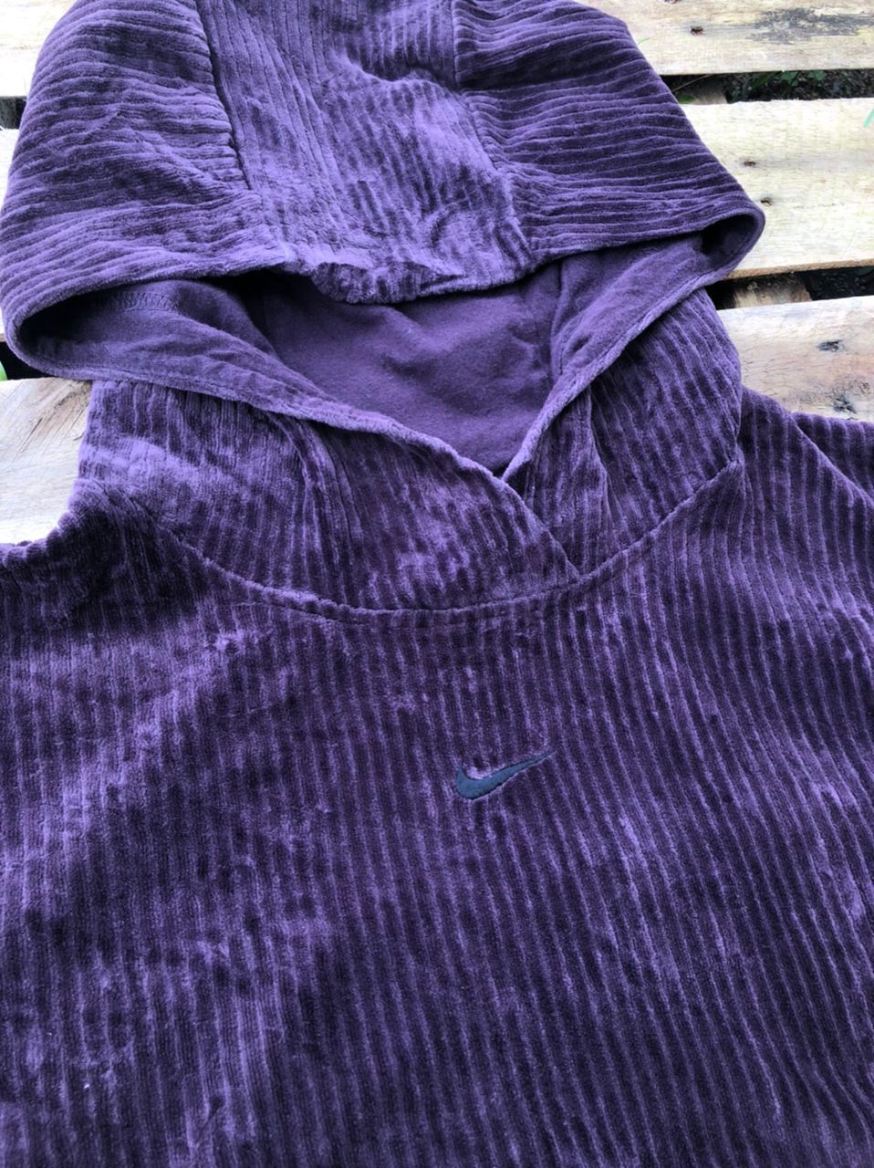 Nike × Vintage Vintage Nike Center Swoosh Corduroy Hoodie Size US M / EU 48-50 / 2 - 3 Thumbnail