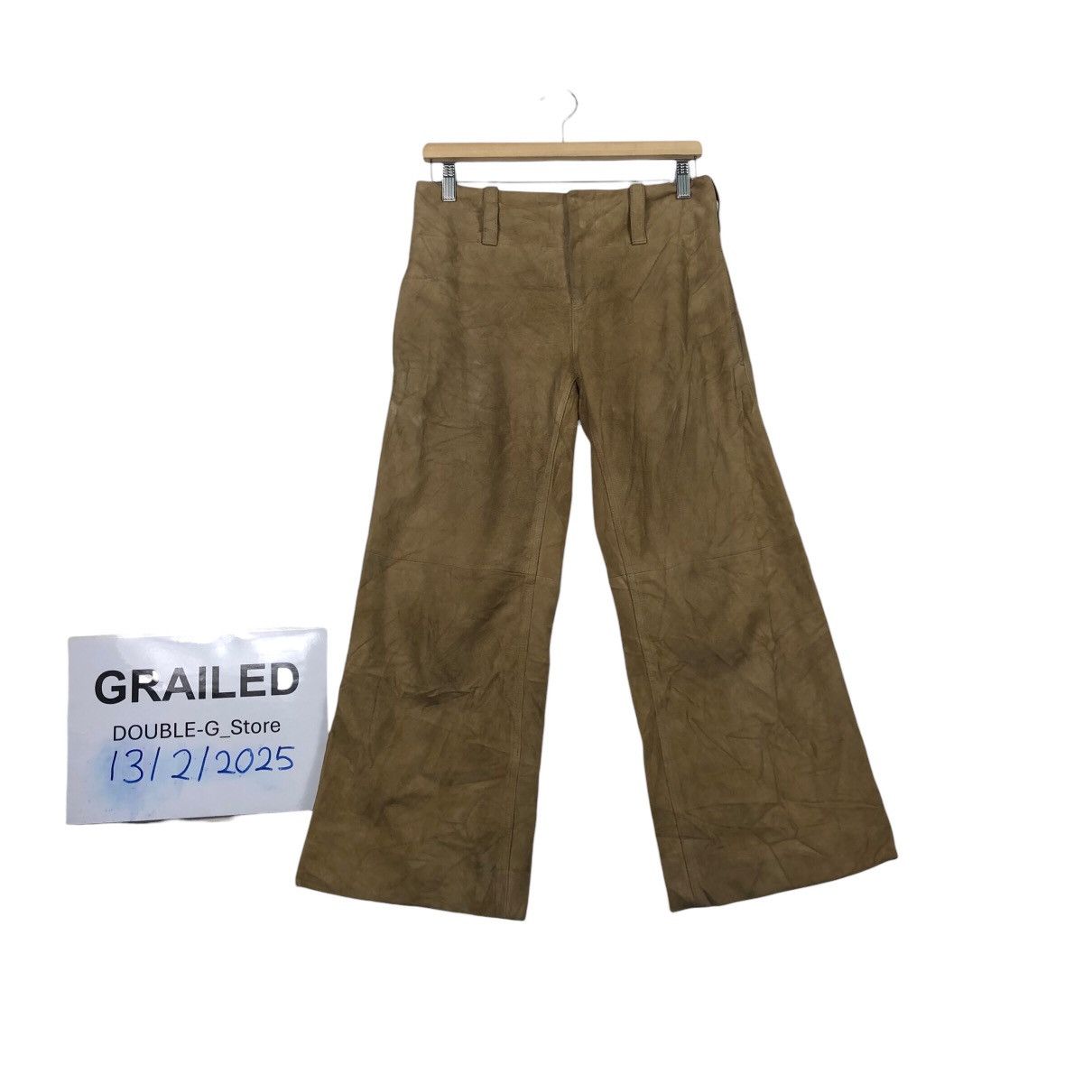 Ralph Lauren Archival Ralph Lauren Suede Leather Wide Leg Pants Size US 30 / EU 46 - 1 Thumbnail
