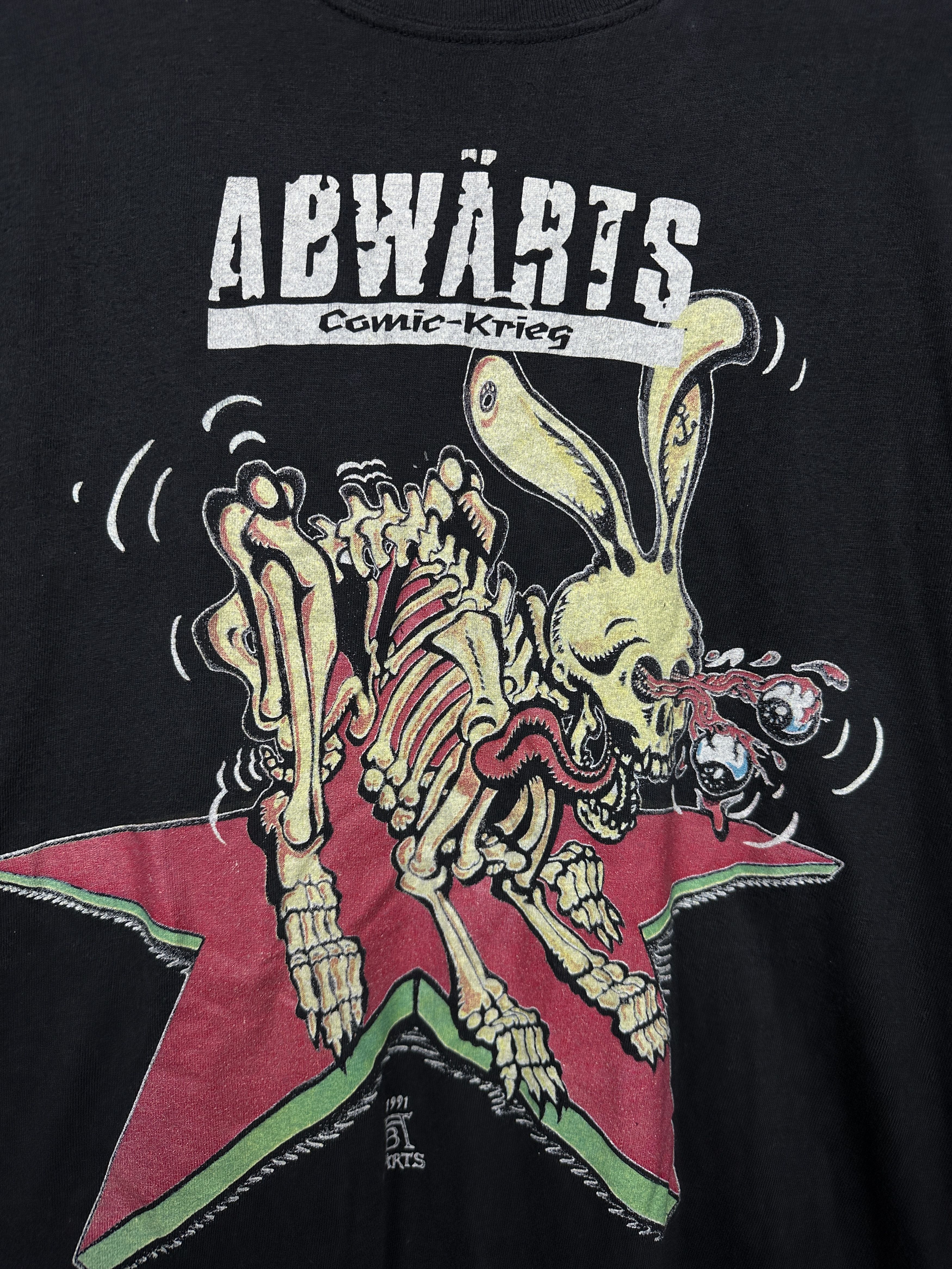 Band Tees Abwarts 1991 Vintage Mens Punk Rock Band T-Shirt Size US XL / EU 56 / 4 - 3 Thumbnail