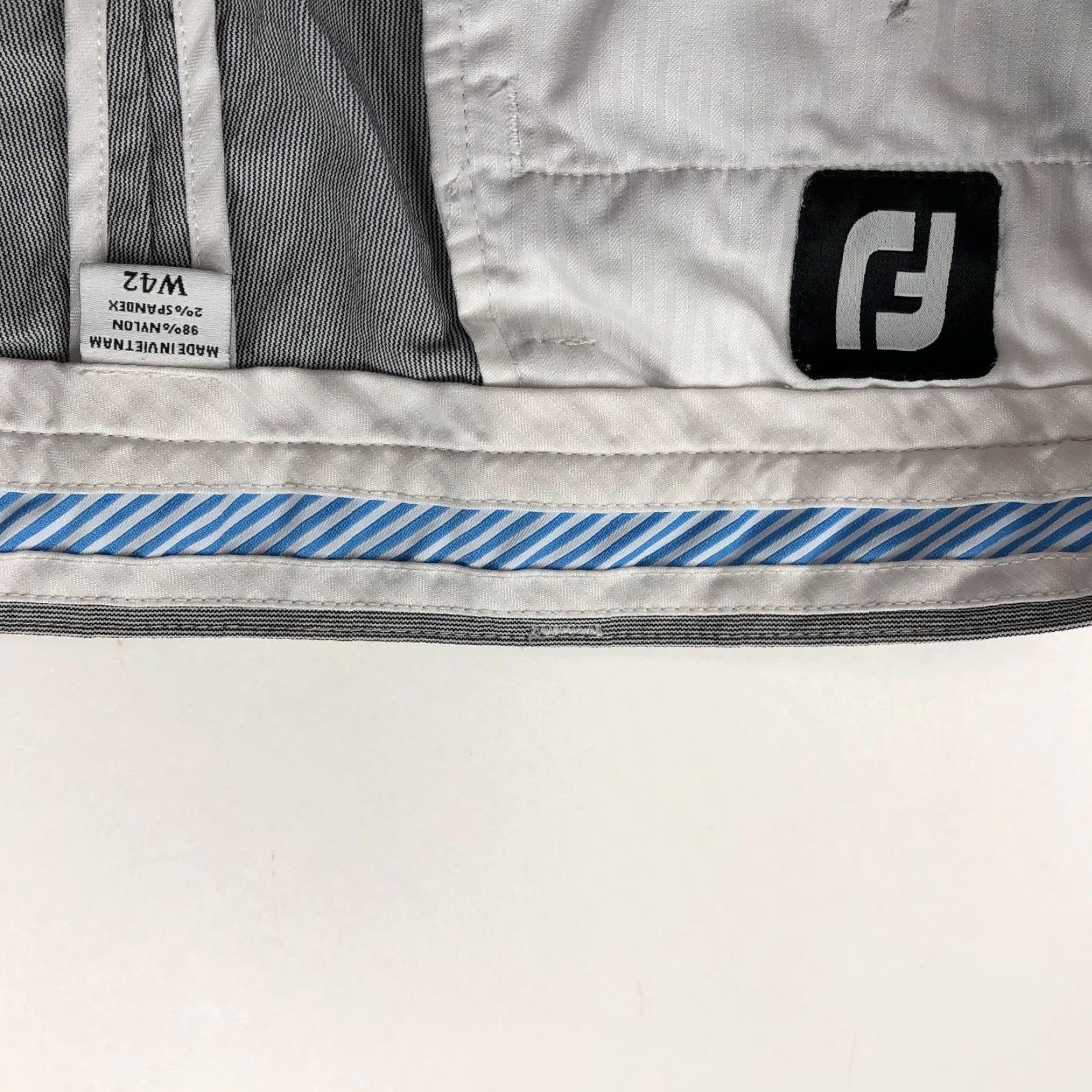 Footjoy FootJoy 42 (Fit 42W) Golf Chino 10" Shorts Blue Gray Look Casual Men Regular Inseam 10" Belt Loops Zip Front Flat Front Stretch 90s American VINTAGE? Size US 42 / EU 58 - 7 Thumbnail