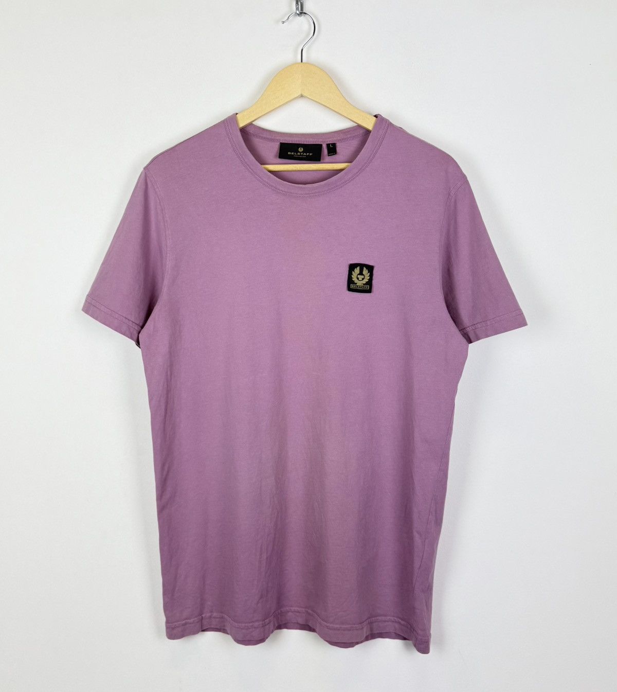 Belstaff Belstaff Short Sleeve Crew Neck T-shirt Lavender Patch Logo Size US L / EU 52-54 / 3 - 4 Thumbnail