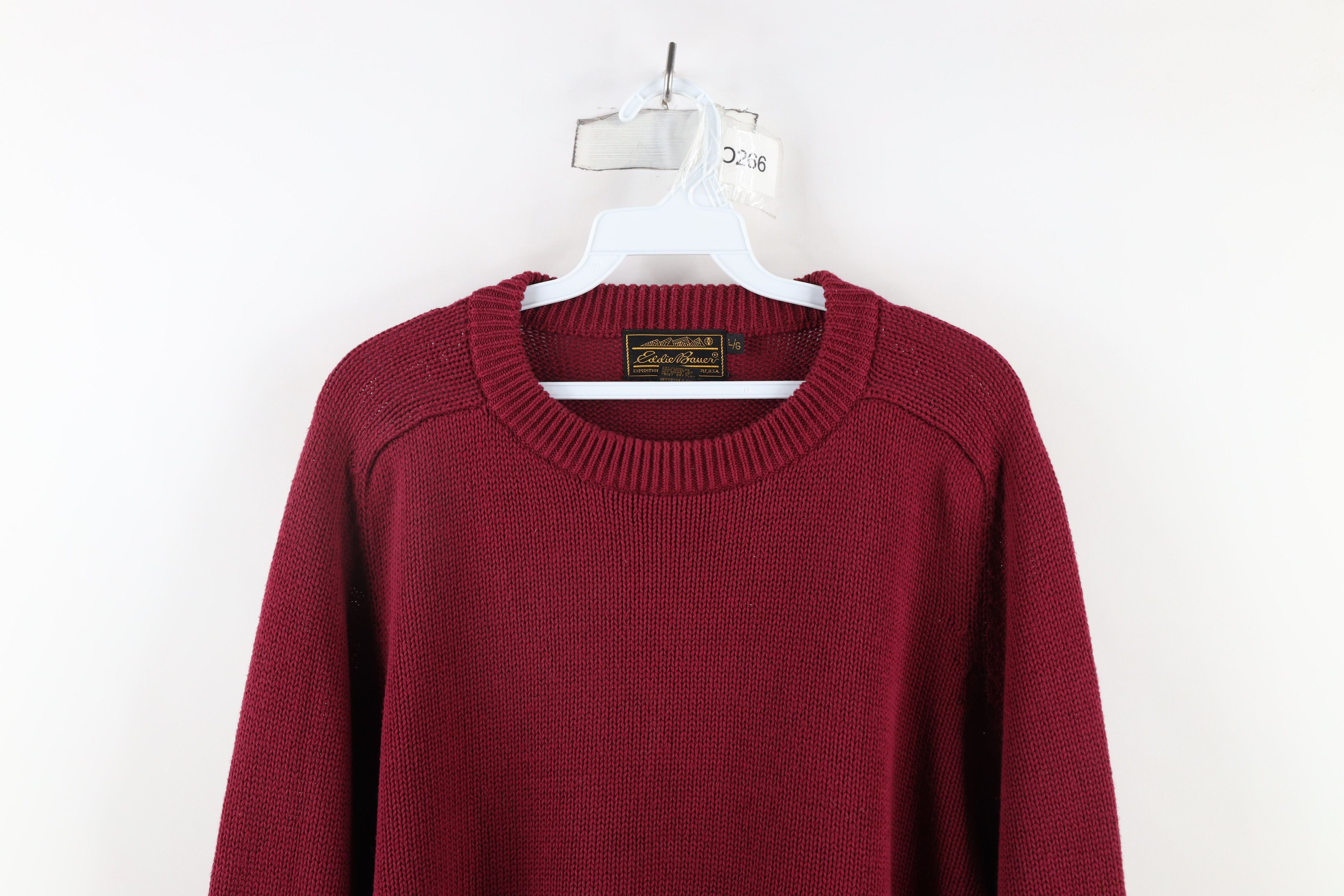 Eddie Bauer × Vintage Vintage 90s Eddie Bauer Blank Cotton Knit Crewneck Sweater Size US L / EU 52-54 / 3 - 2 Thumbnail