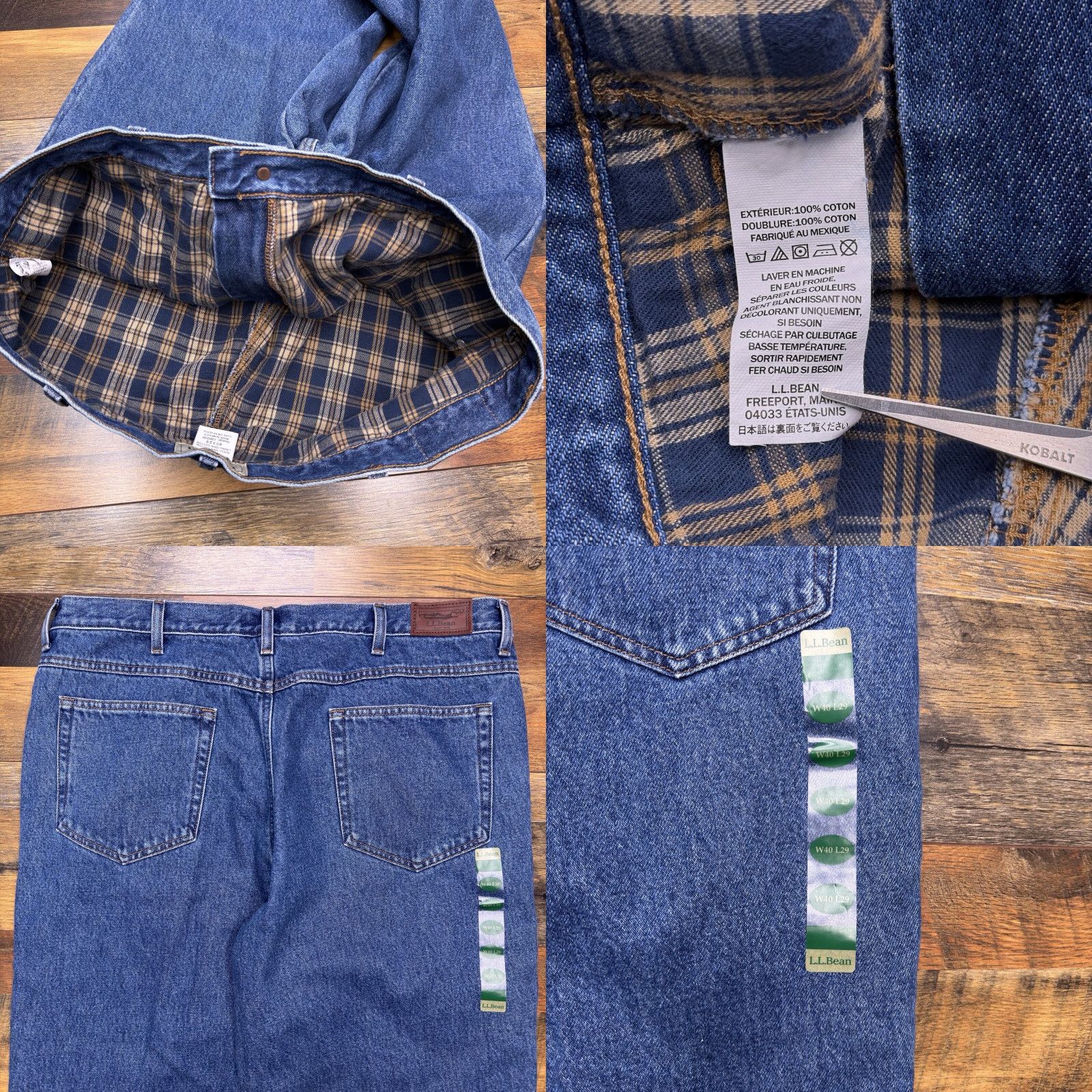Vintage L.L. Bean Jeans Mens 40x29 Classic Fit Denim Blue 5-Pocket Straight Medium Wash Belt Loops 29in Inseam Regular Size New Size US 40 / EU 56 - 8 Thumbnail