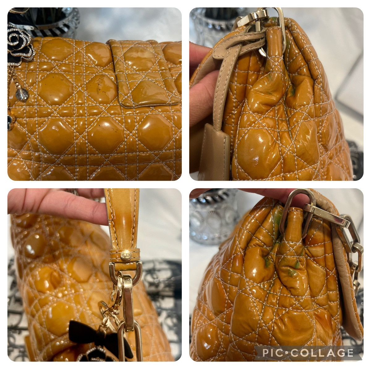 Dior Christian Dior Miss Dior Shoulder Bag Cannage Patent Leather Size ONE SIZE - 9 Thumbnail
