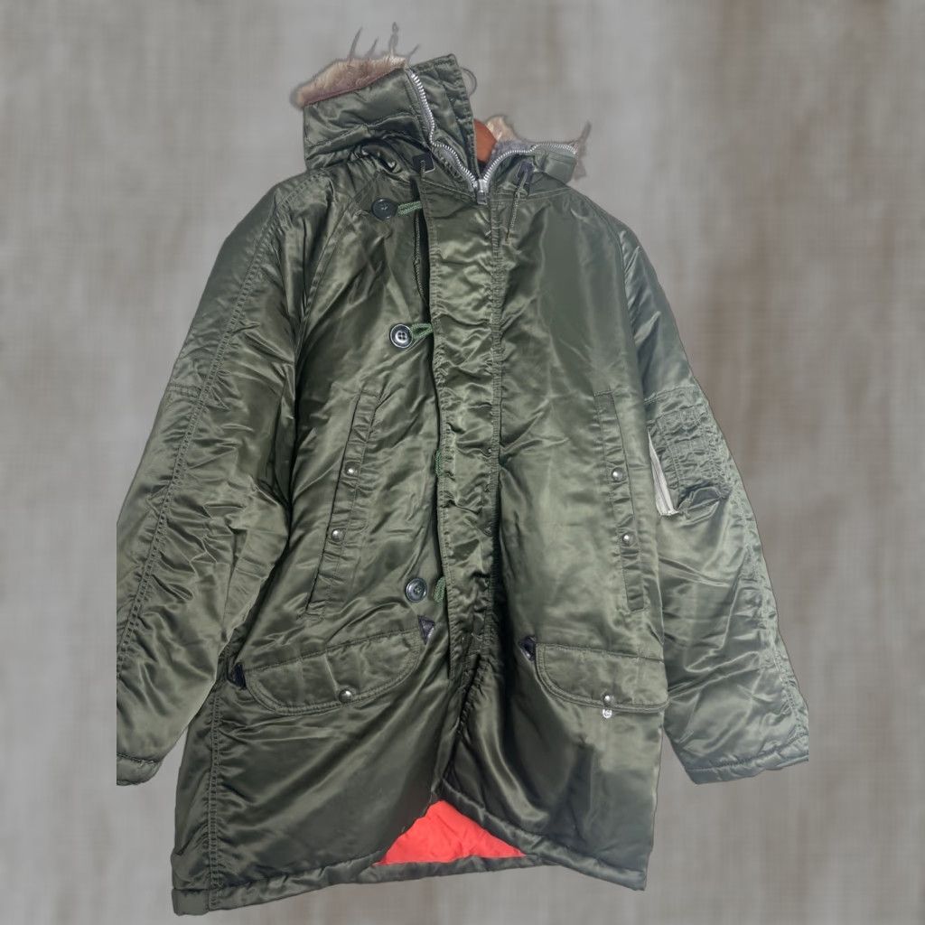 Vintage VINTAGE Air force Jacket Alpha N-3B Parka Hooded Green 46 Mens Army Outdoor Size 46 Flaw Size US S / EU 44-46 / 1 - 1 Thumbnail