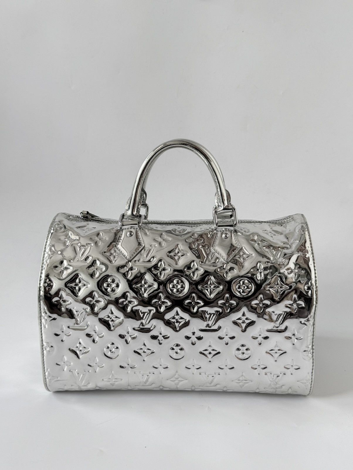 Louis Vuitton Louis Vuitton Limited Silver Monogram Miroir Speedy 30 Bag Size ONE SIZE - 3 Thumbnail