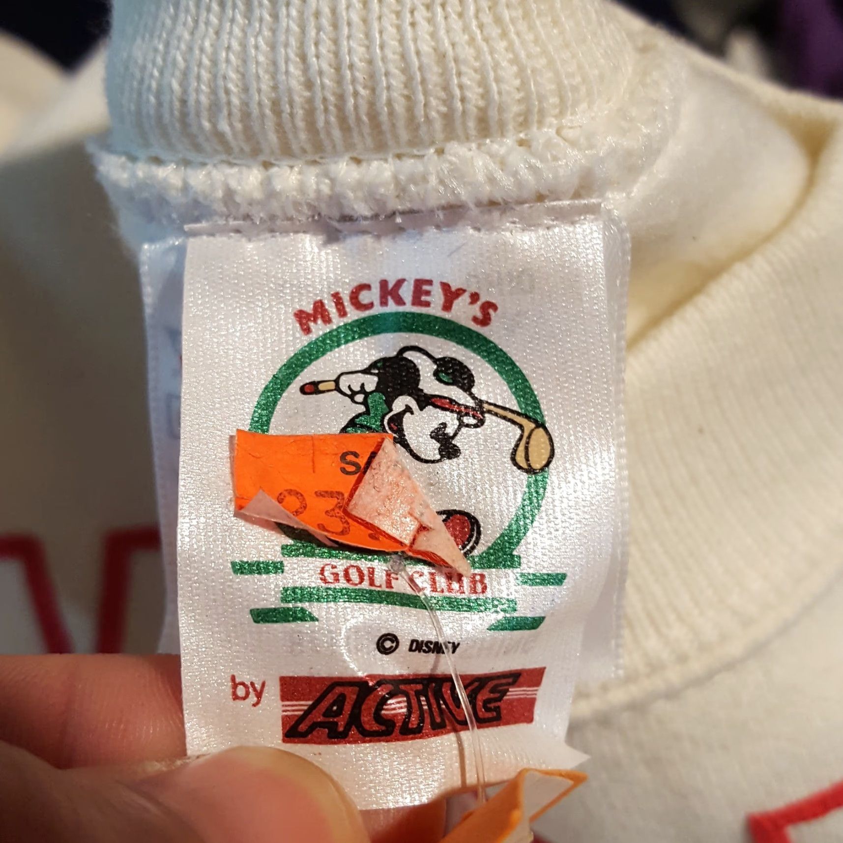 Disney VINTAGE Mickey's Golf Club Sweatshirt Shirt Mens Small White Mickey Mouse Golf Club Crewneck Pullover Graphic Print 90s Retro College USA Swing Size US S / EU 44-46 / 1 - 7 Thumbnail