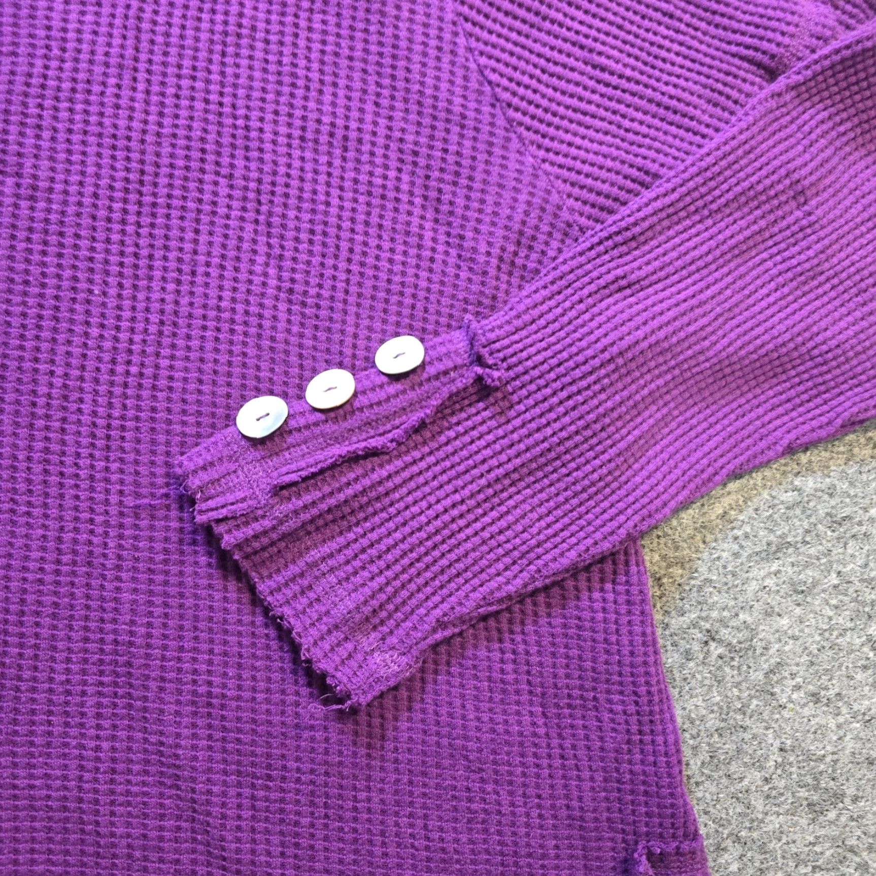 Soft Surroundings Soft Surroundings Top Womens 3X Purple Waffle Knit Long Sleeve Casual Casu - Blouse Size XXL / US 16-18 / IT 52-54 - 3 Thumbnail