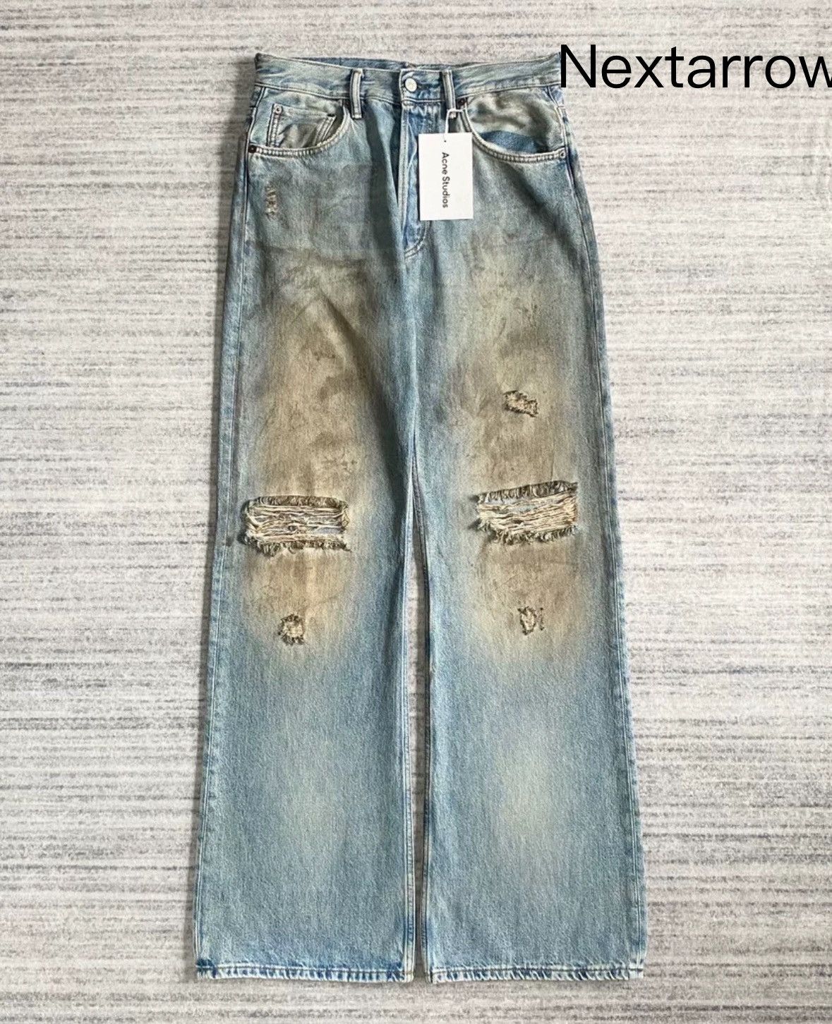 Acne Studios Acne Studios mud distressed micro flared Baggy pants 