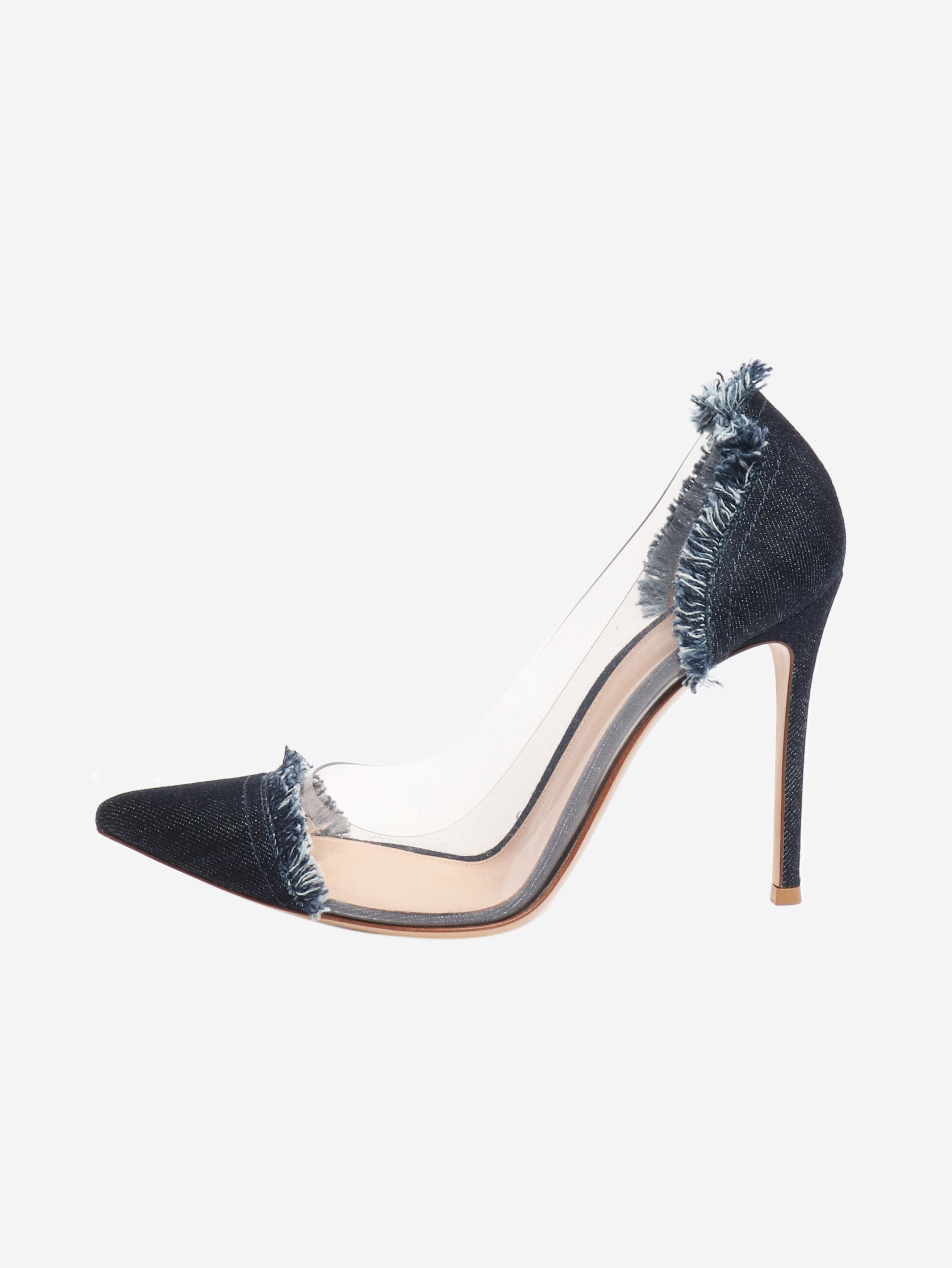 Gianvito Rossi Blue denim lola plex heels - EU 37.5 (UK 4.5) Size US 6 / IT 36 - 1 Thumbnail
