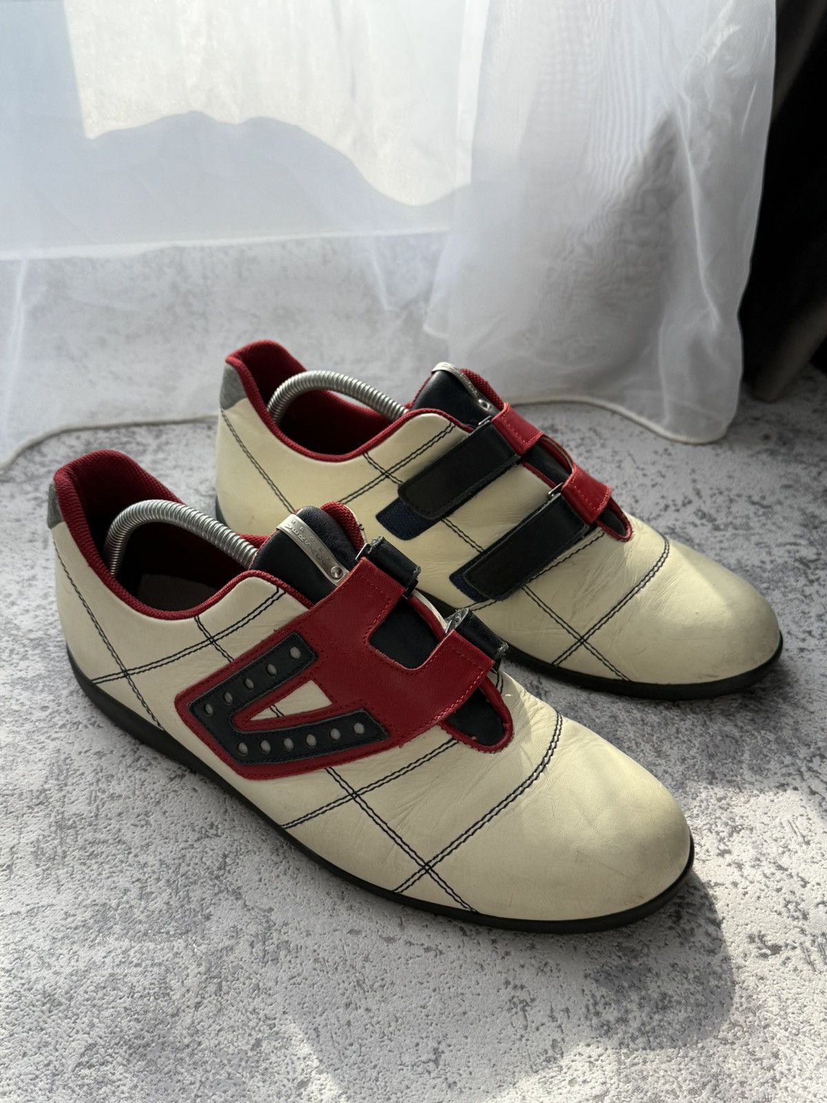 Versace Vintage 90s Versace Sport Leather Trainer Shoes Size US 10 / EU 43 - 1 Thumbnail