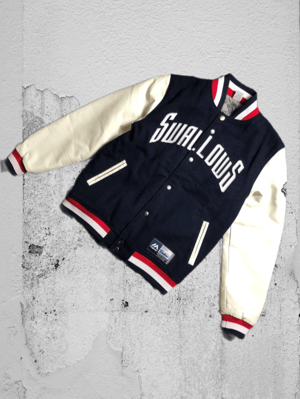 Majestic Vintage Majestic Varsity Jacket Swallow Crew Wool Jacket Size US M / EU 48-50 / 2 - 1 Thumbnail