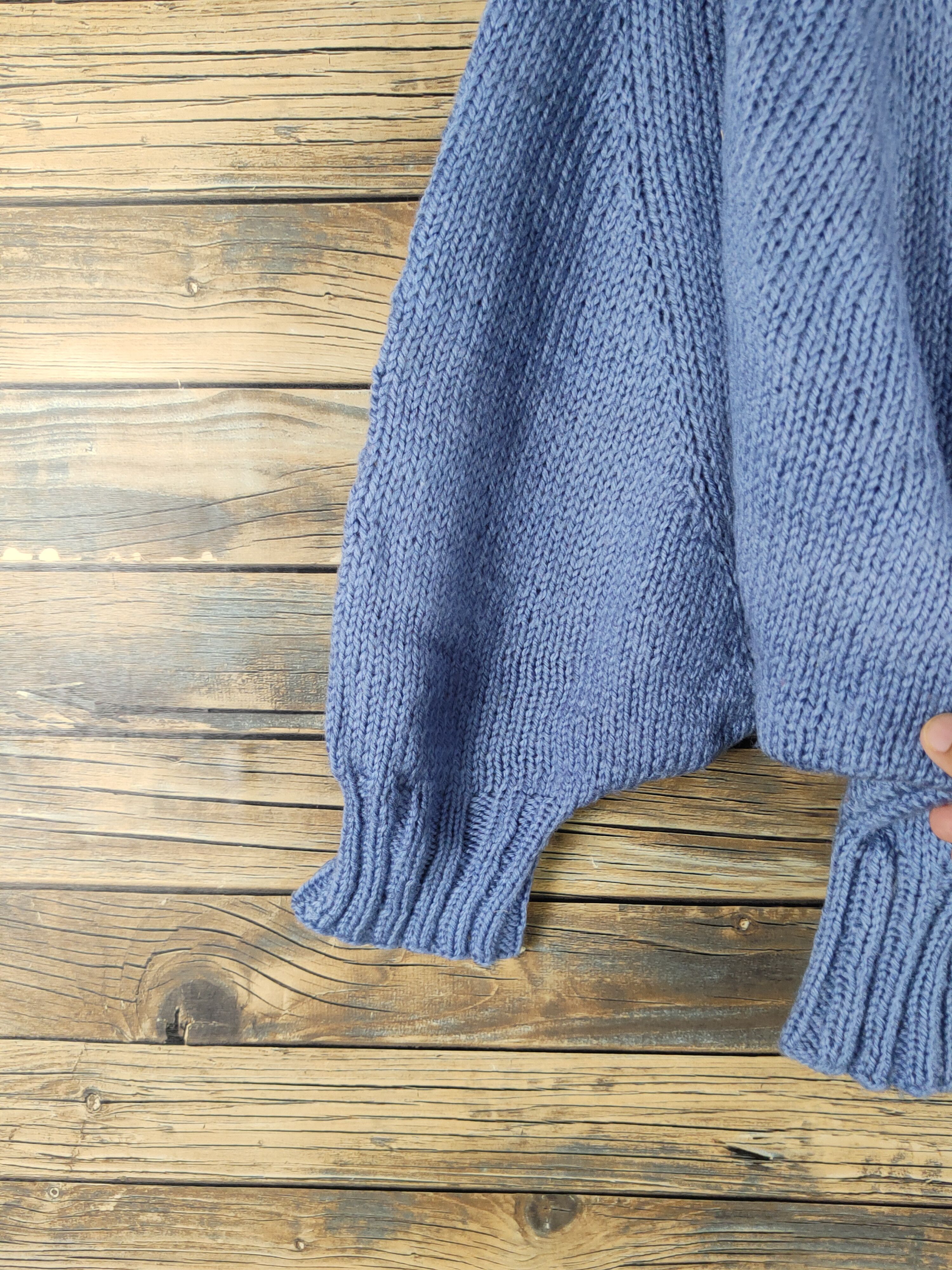 Homespun Knitwear × Japanese Brand × Vintage Japanese Brand Blue Knitwear Sweatshirts #W1474 Size L / US 10 / IT 46 - 4 Thumbnail