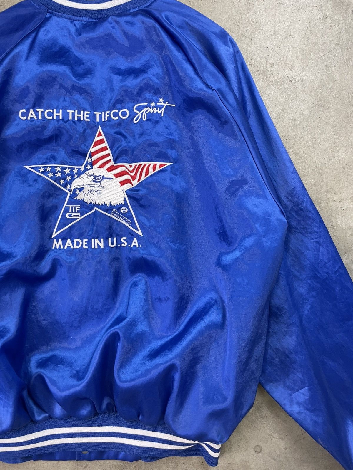 Vintage 90s Vintage Bomber Jacket Satin Baggy Overcoat XL Blue Size US XL / EU 56 / 4 - 3 Thumbnail
