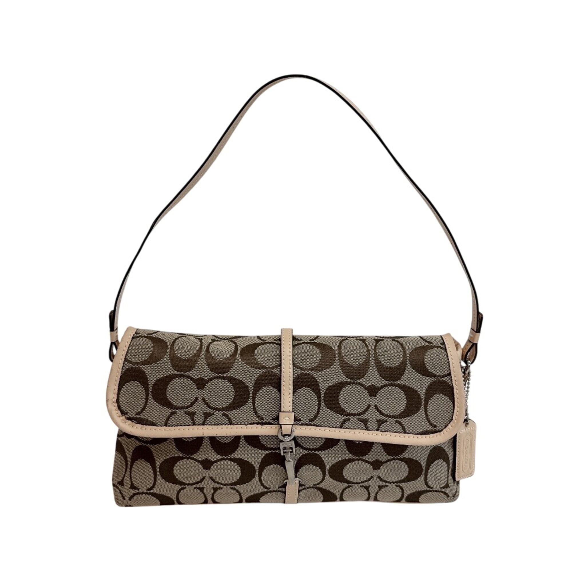 COACH 6348 Accessory Pouch One-Shoulder Bag Signature Handbag Brown