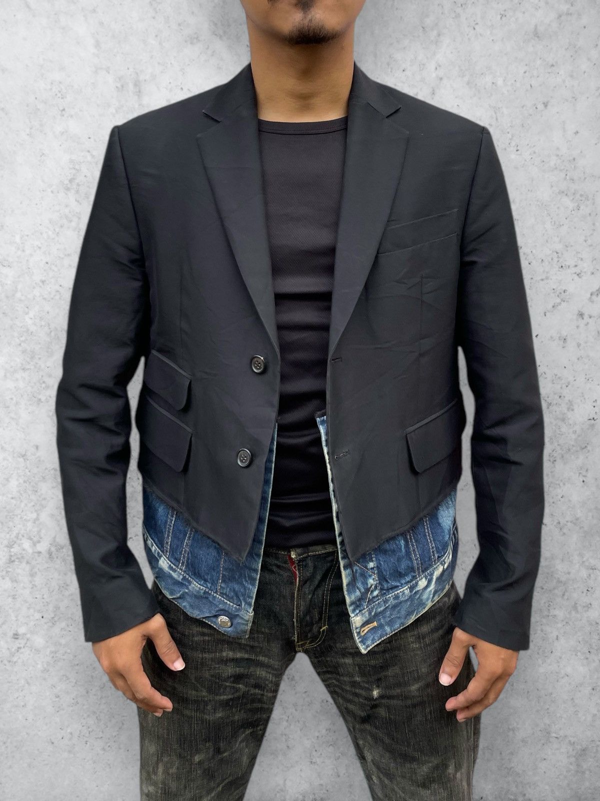Dsquared2 AW17 DSQUARED2 LAYERED-DESIGN BLAZER DISTRESSED DENIM JACKET Size US M / EU 48-50 / 2 - 4 Thumbnail