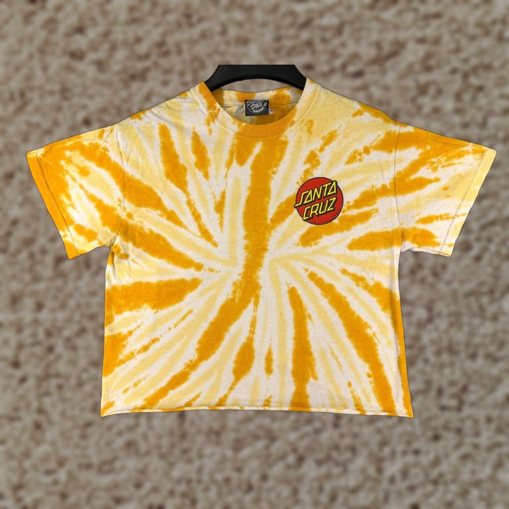 Vintage Santa Cruz Shirt Womens Small Yellow Tie Dye Short Sleeve Crew Neck Crop Cutoff Size S / US 4 / IT 40 - 1 Thumbnail