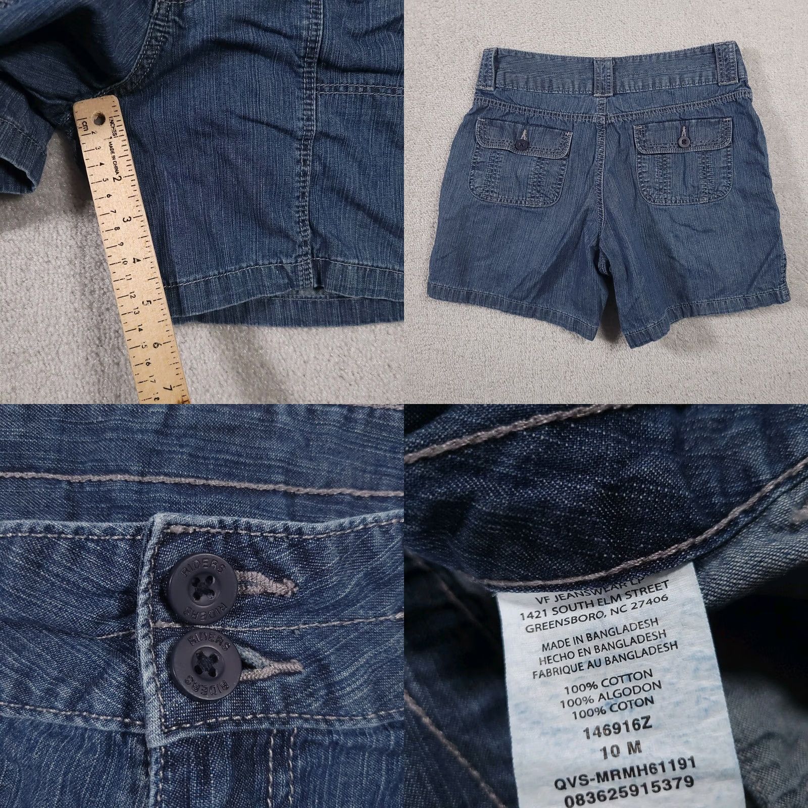 Lee VINTAGE Lee Riders Shorts Women 10 M Blue 100% Cotton Denim Medium Wash Mom Size 32" / US 10 / IT 46 - 8 Thumbnail