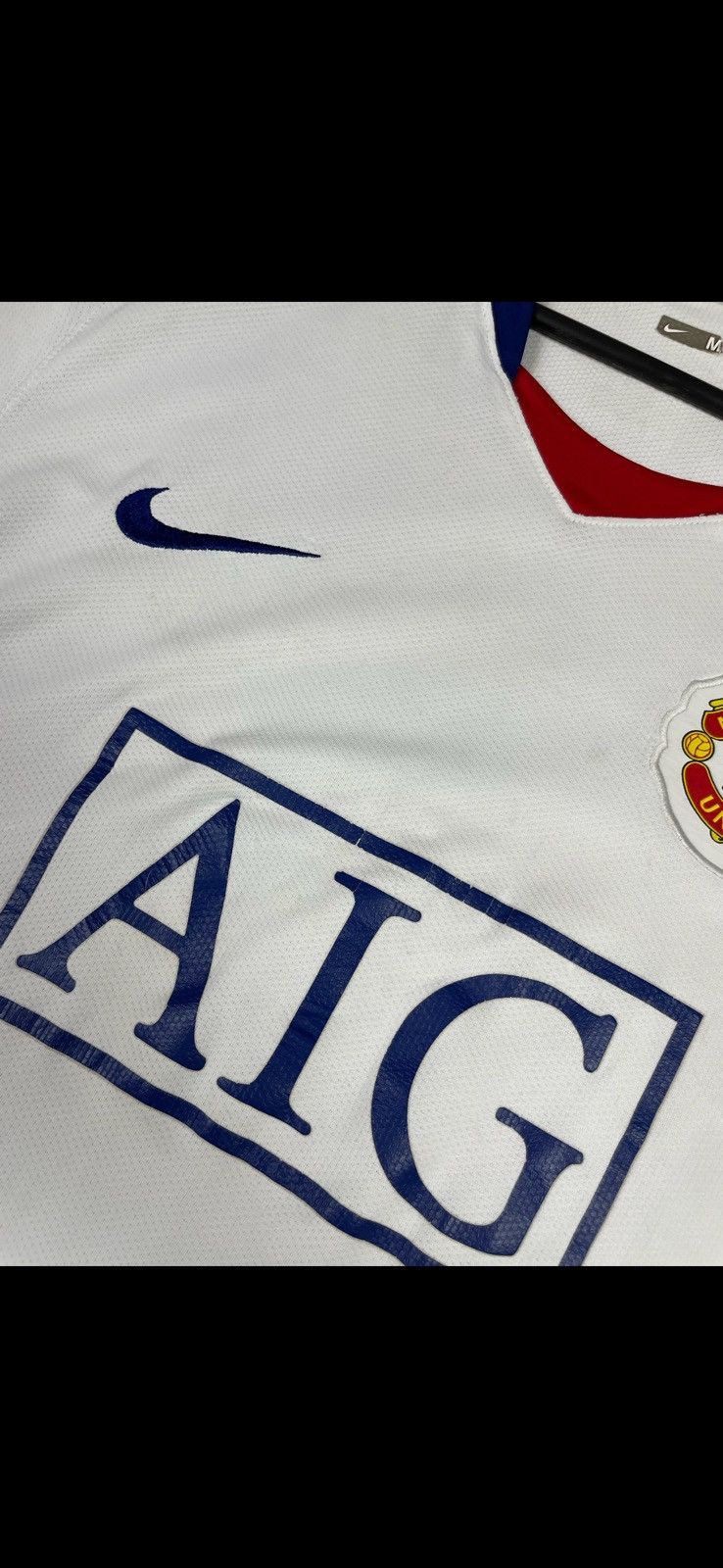 Nike Vintage Manchester United soccer jersey size M white away Size US M / EU 48-50 / 2 - 4 Thumbnail